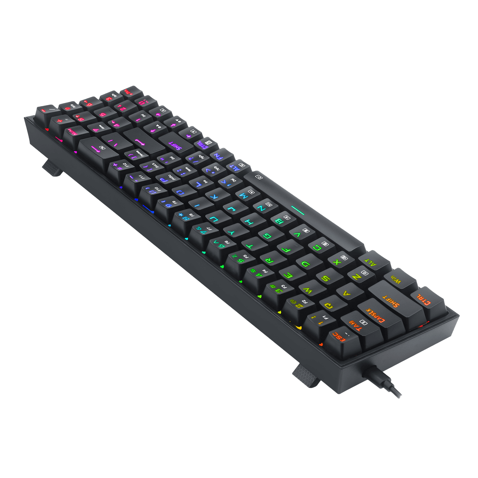 Redragon K628 Pollux 75% Wired RGB Gaming Keyboard, 78 Keys Hot-Swappable Compact Mechanical Keyboard w/100% Hot-Swap Socket, Free-Mod Plate Mounted PCB & Dedicated Arrow Keys and Numpad, Red Switch