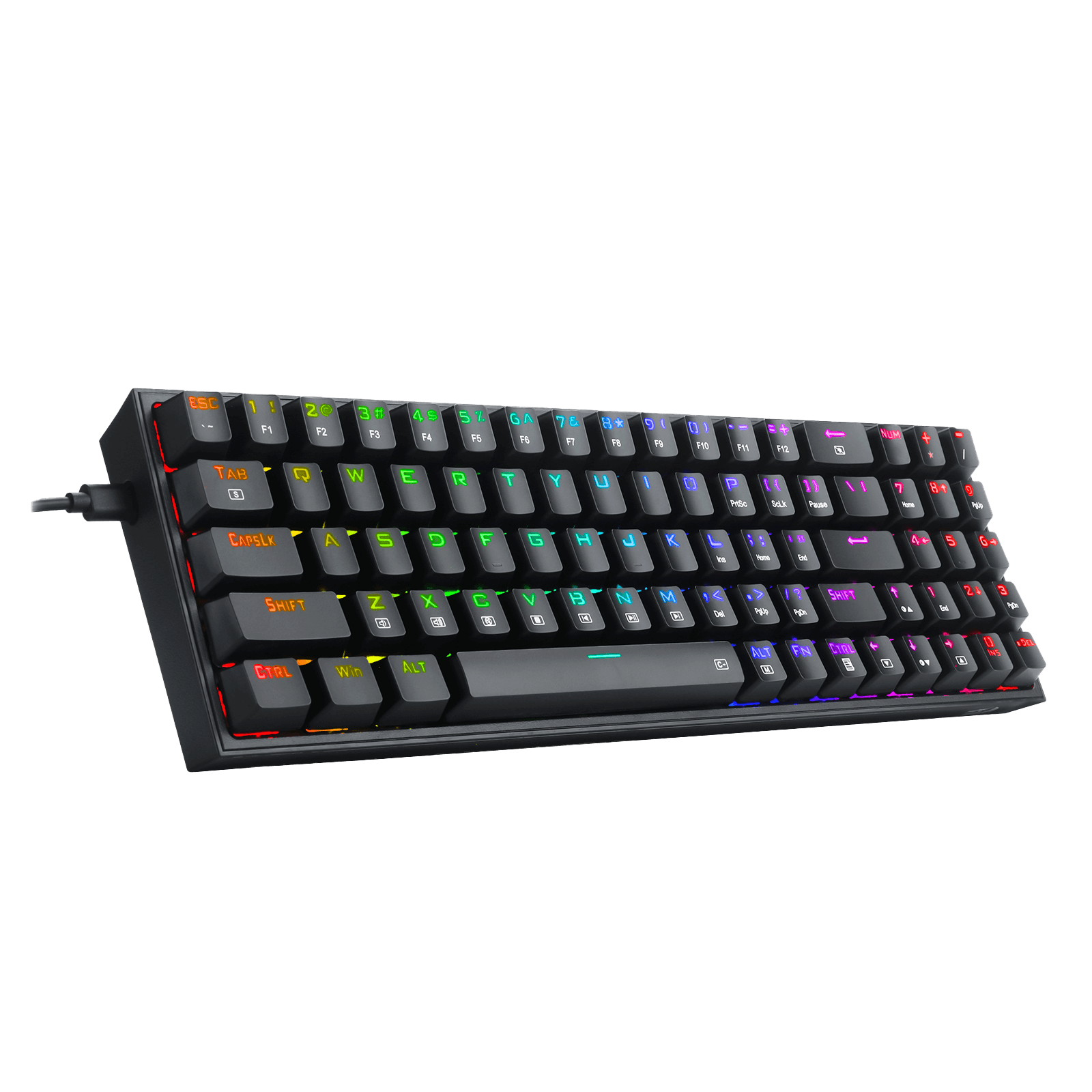 Redragon K628 Pollux 75% Wired RGB Gaming Keyboard, 78 Keys Hot-Swappable Compact Mechanical Keyboard w/100% Hot-Swap Socket, Free-Mod Plate Mounted PCB & Dedicated Arrow Keys and Numpad, Red Switch