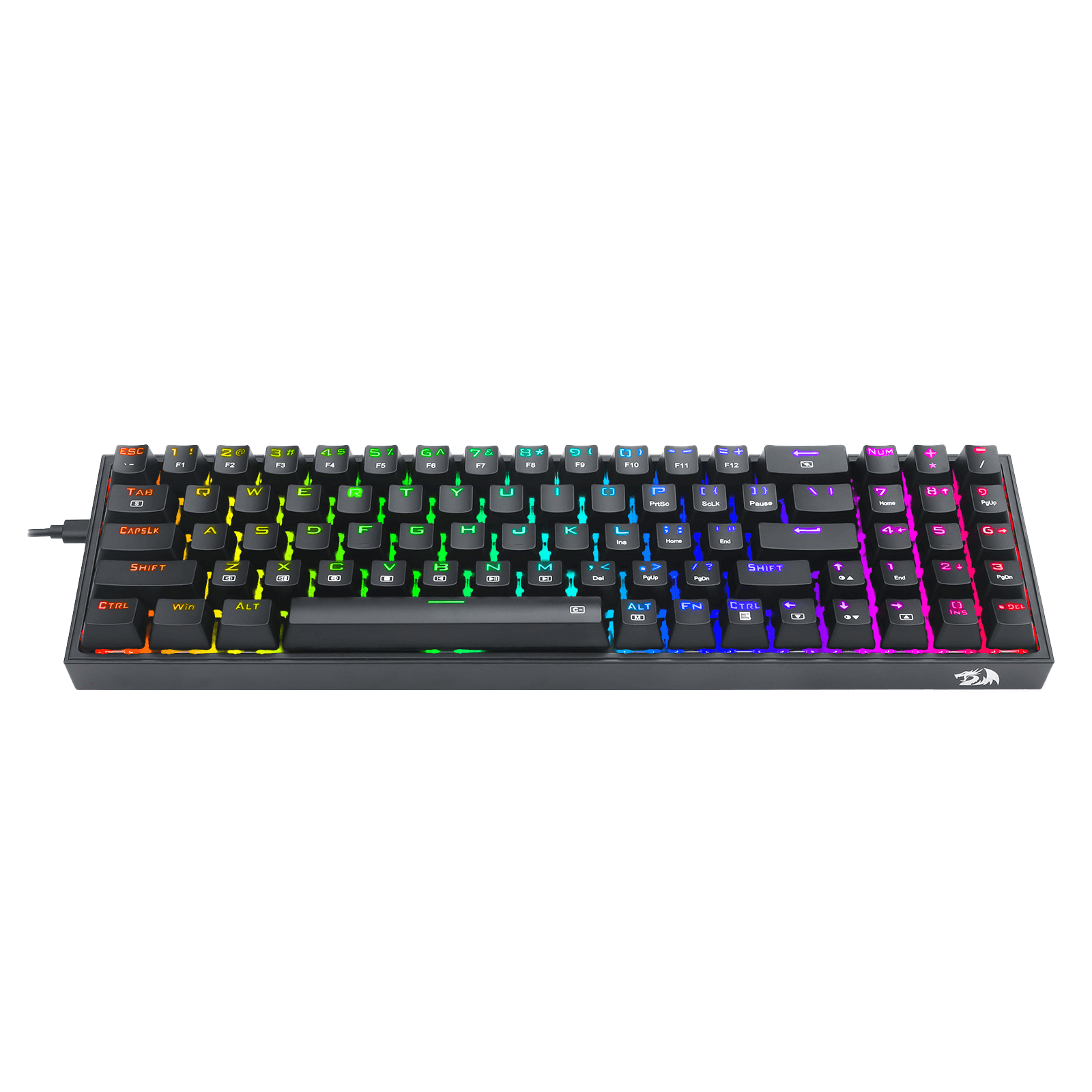 Redragon K628 Pollux 75% Wired RGB Gaming Keyboard, 78 Keys Hot-Swappable Compact Mechanical Keyboard w/100% Hot-Swap Socket, Free-Mod Plate Mounted PCB & Dedicated Arrow Keys and Numpad, Red Switch