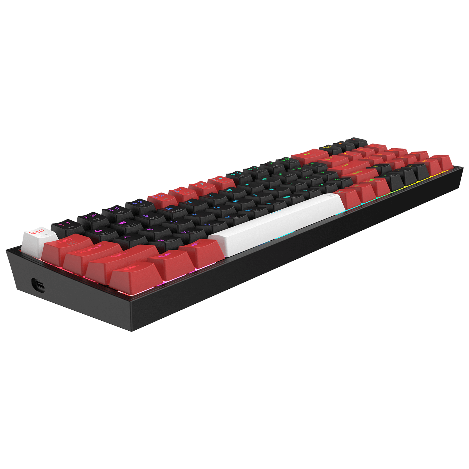 Redragon K628 PRO 75% 3-Mode Wireless RGB Gaming Keyboard, Keyboard Mekanik Ringkas 78 Tombol Hot-Swappable dengan Soket PCB Free-Mod Hot-Swap, Tombol Panah & Numpad Khusus, Sakelar Merah