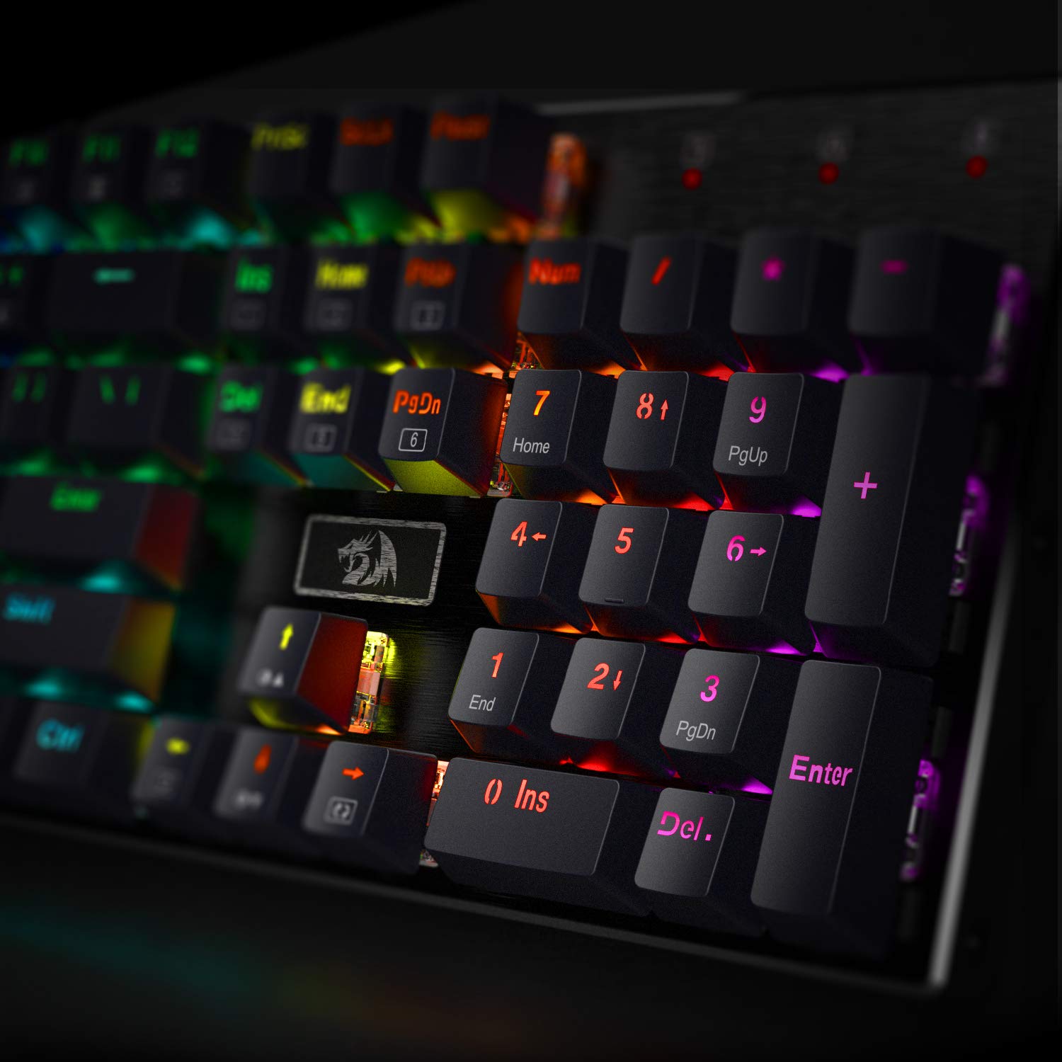 Redragon K556 RGB LED Backlit Wired Mechanical Gaming Keyboard, Basis Aluminium, 104 Tombol Standar
