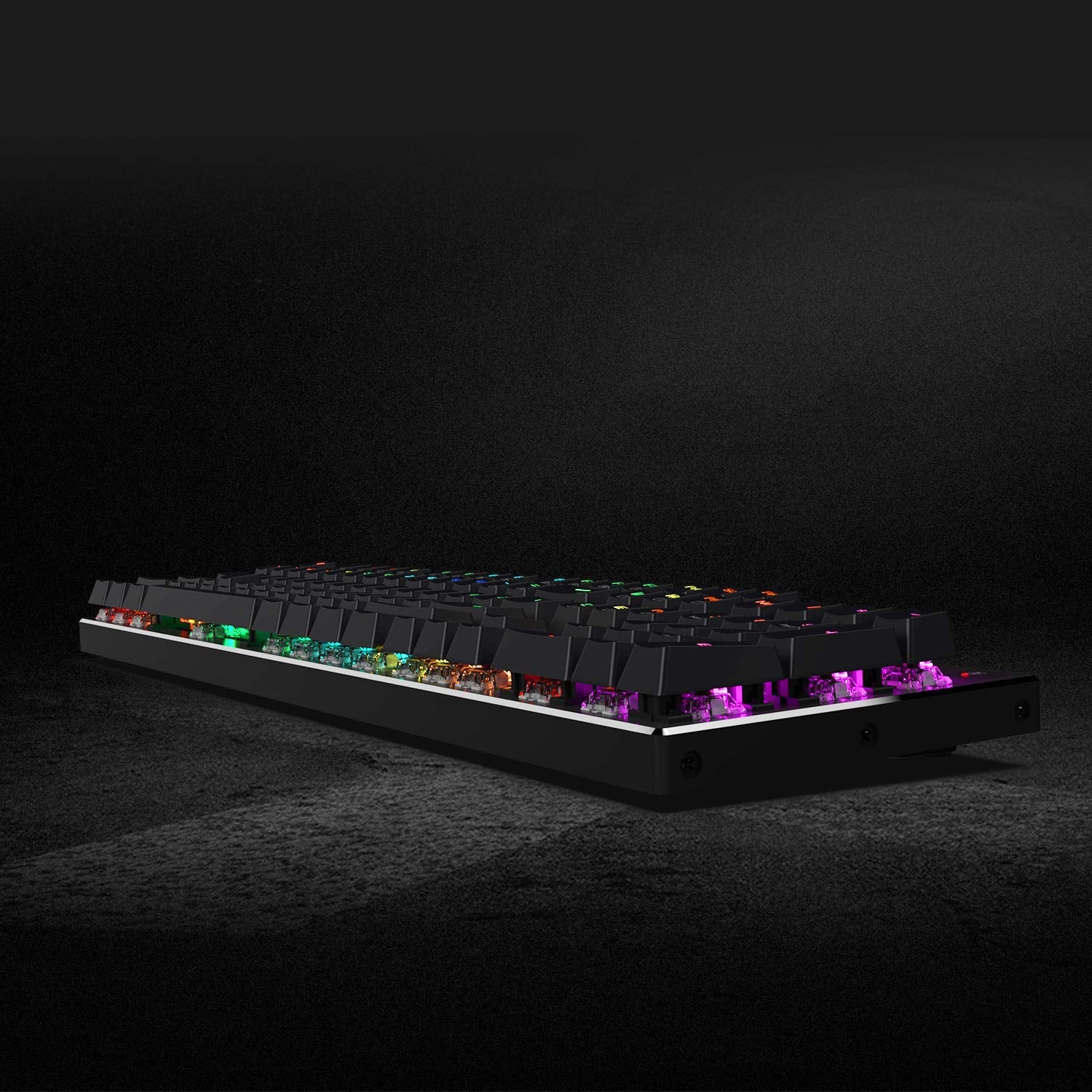 Redragon K556-DE Mechanische Gaming Tastatur, QWERTZ, Braune Schalter, Taktil & Klick Keyboard, 18 Mode RGB Beleucht, Voll Programmierbar, Ganzmetallpaneel, Ergonomische Tastatur, Schwarz