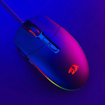Redragon M719 Invader Gaming Mouse 10.000 DPI PC Mouse dengan Lampu Latar RGB / 7 Tombol yang Dapat Diprogram / Tombol Tembak Sensor Optik Mouse Gaming Berkabel untuk Gamer Pro (Hitam)