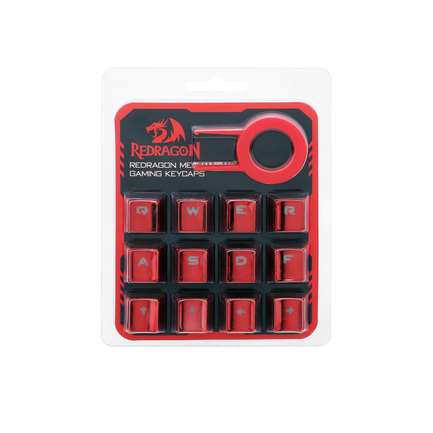 Keycaps Backlit Redragon ABS Double Shot Injection untuk Keyboard Mechanical Switch dengan Key Puller (Merah Elektroplat)
