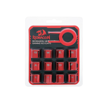 Keycaps Backlit Redragon ABS Double Shot Injection untuk Keyboard Mechanical Switch dengan Key Puller (Merah Elektroplat)