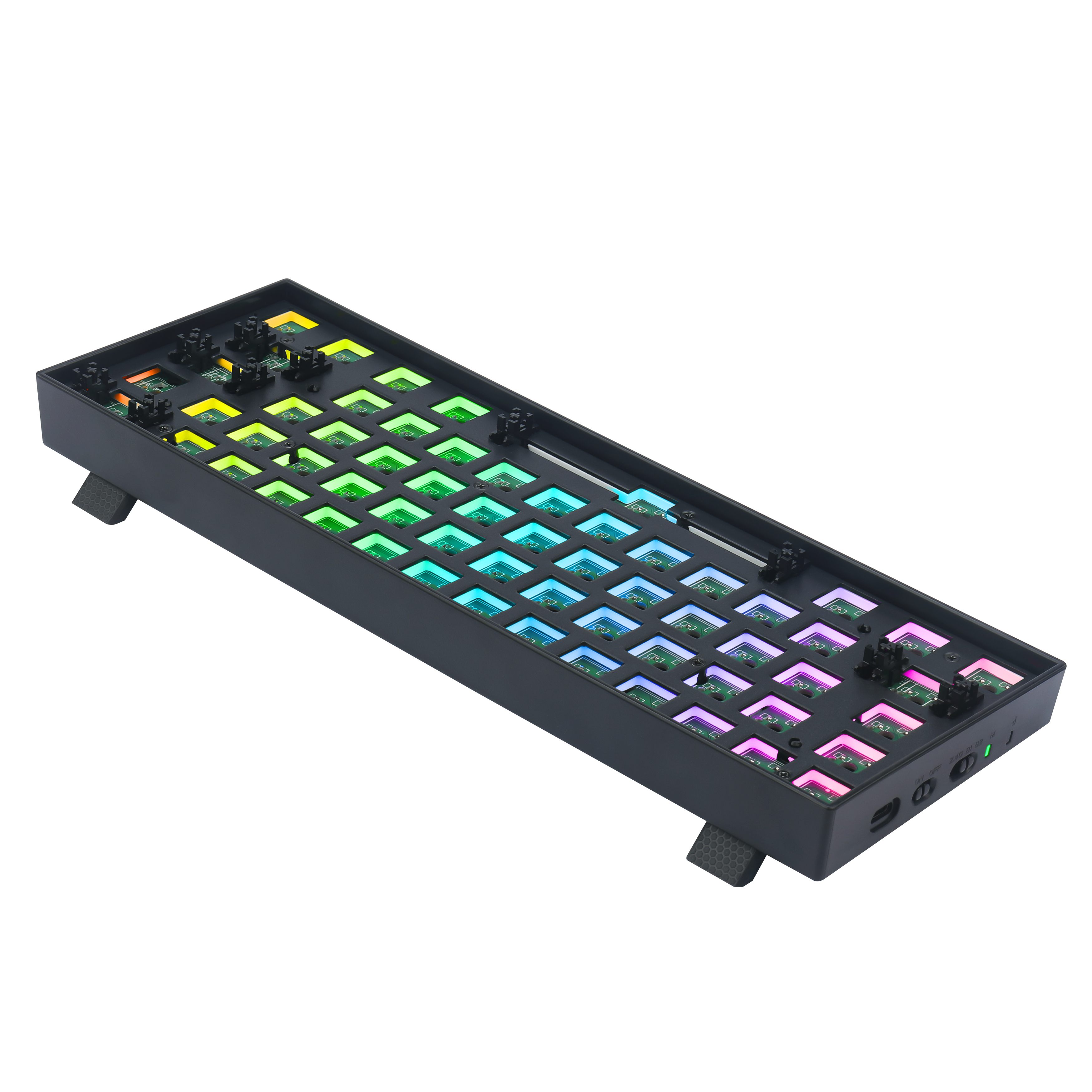 Redragon BBK530 Barebone DIY RGB Mechanical Keyboard, Bluetooth/2.4Ghz/Wired Tri-Mode Gaming Keyboard