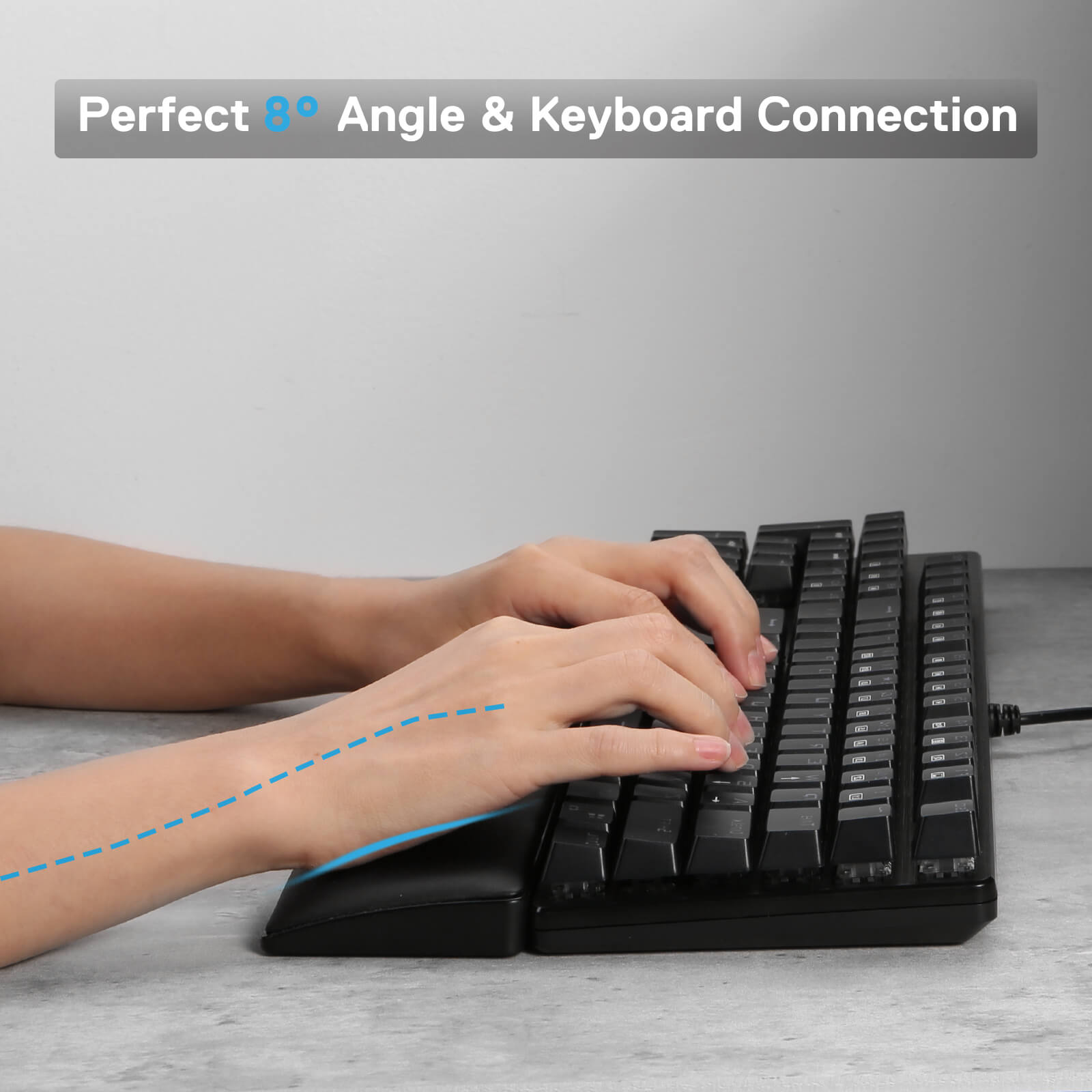 Alas Sandaran Pergelangan Tangan Keyboard Komputer Redragon, Penopang Pergelangan Tangan Busa Memori Lembut Ergonomis dengan Dasar Karet Anti-Selip