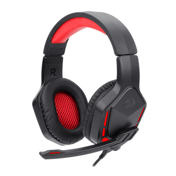Redragon H220 THEMIS Headset Gaming Kabel, Suara Surround Stereo, Headphone Over-Ear Peredam Bising dengan Mikrofon, Kontrol Volume, Lampu LED Merah, Kompatibel dengan PC, PS4/3, Xbox One, dan Nintendo Switch