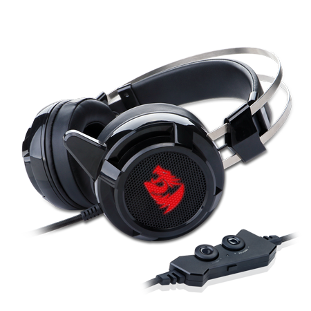 Redragon H301 SIREN2 7.1 Channel Surround Stereo Gaming Headset Over Ear dengan Mikrofon, Getaran Individual, Peredam Bising, Lampu LED