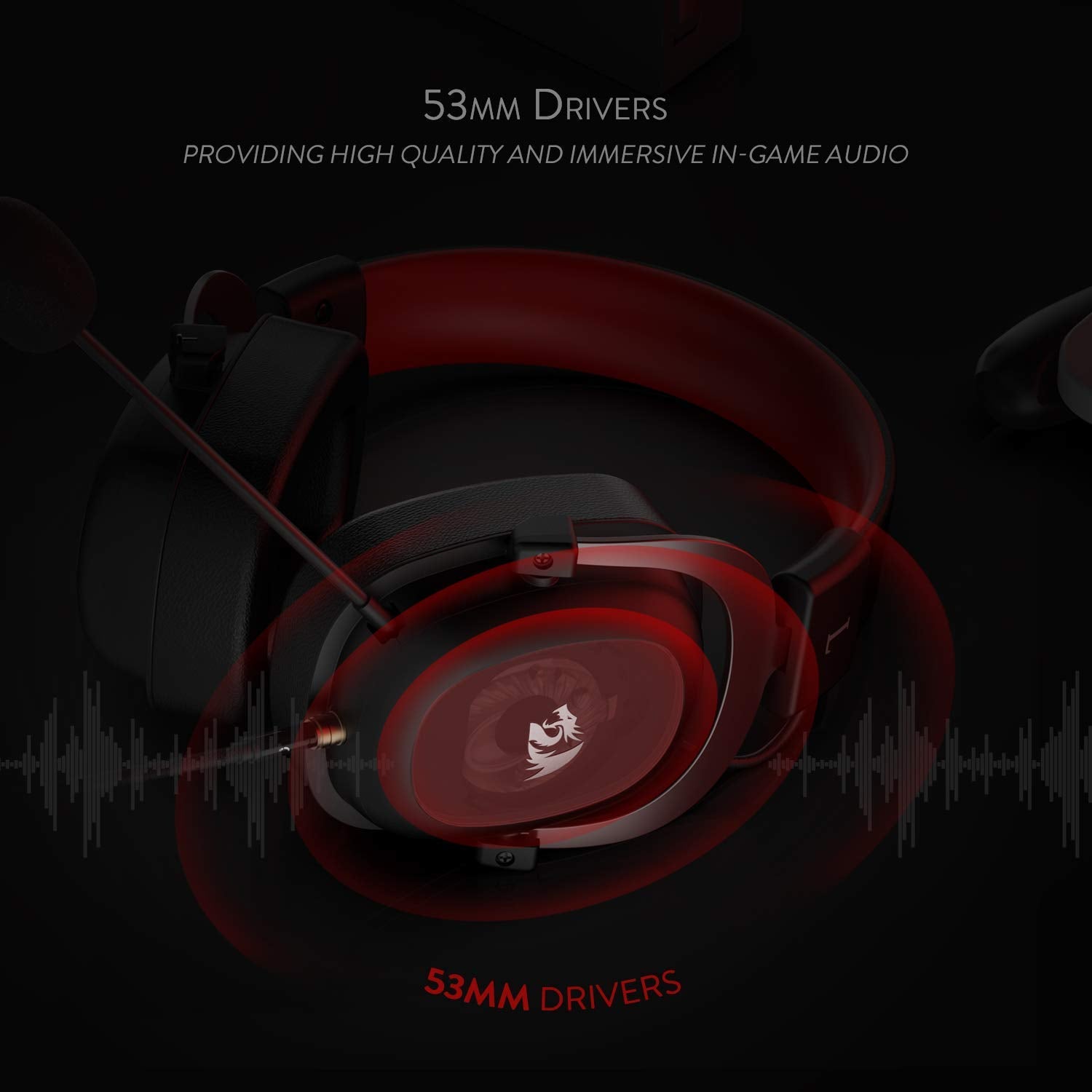 Redragon H510 Zeus Gaming Kopfhörer mit Kabel - Virtueller 7.1-Surround-Sound - Memory Foam Ohrpolster - 53-MM-Treiber - Abnehmbares Mikrofon - Multi-Plattform-Headset - für PC / PS4 & Xbox One, Nintendo Switch