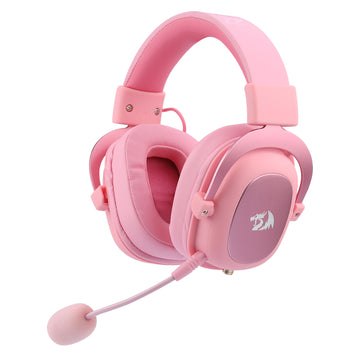 Headset Gaming Redragon H510Pink Zeus Kabel, Suara Surround 7.1, Mikrofon yang Dapat Dilepas