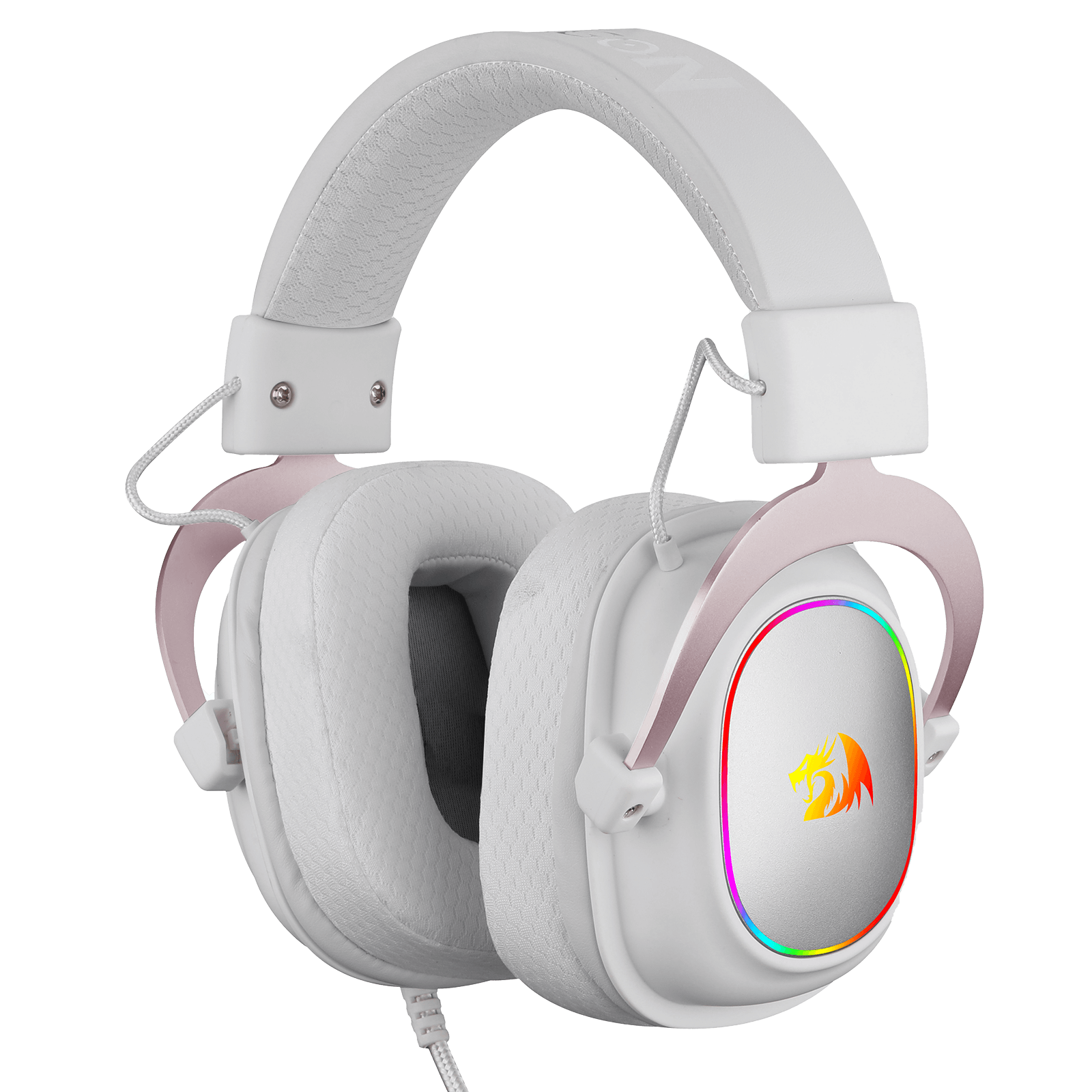Redragon H510 Zeus-X RGB White Wired Gaming Headset - 7.1 Surround Sound - 53MM Audio Drivers in Memory Foam Ear Pads w/Durable Fabric Cover- Multi Platforms Headphone - USB Powered for PC/PS4/NS