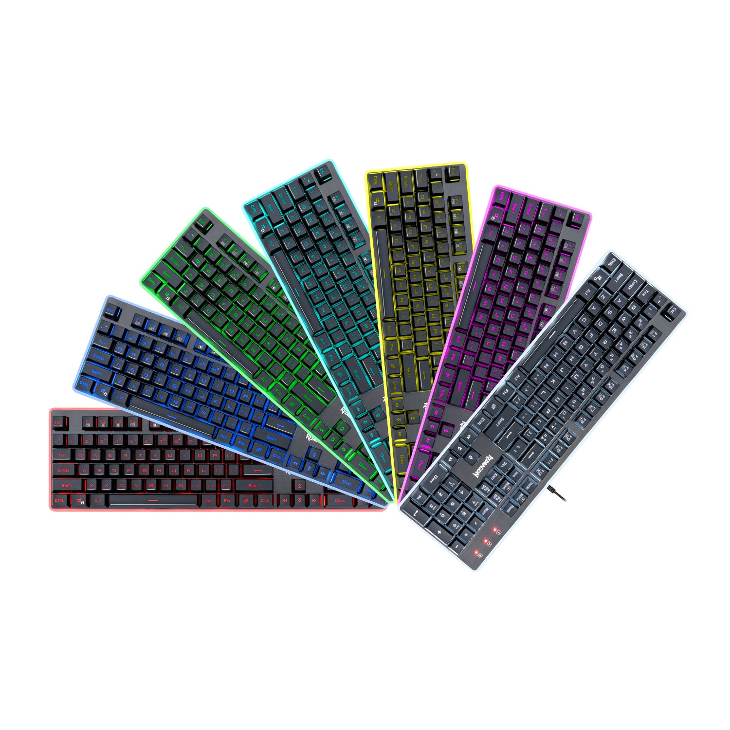 Keyboard Gaming Redragon K509 DYAUS Lampu Latar 7 Warna