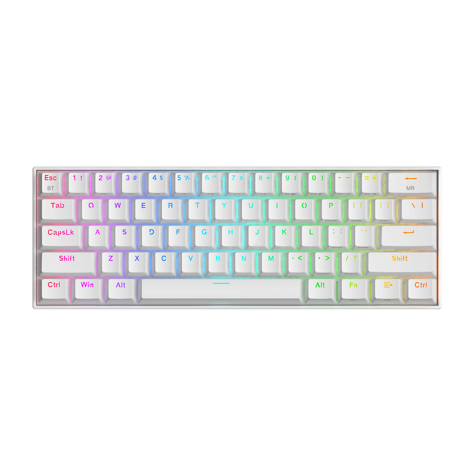 Keyboard Mekanik Nirkabel RGB Kompak 60% Redragon K530 PRO Draconic, Keyboard Gaming Bluetooth 5.0 TKL 61 Tombol