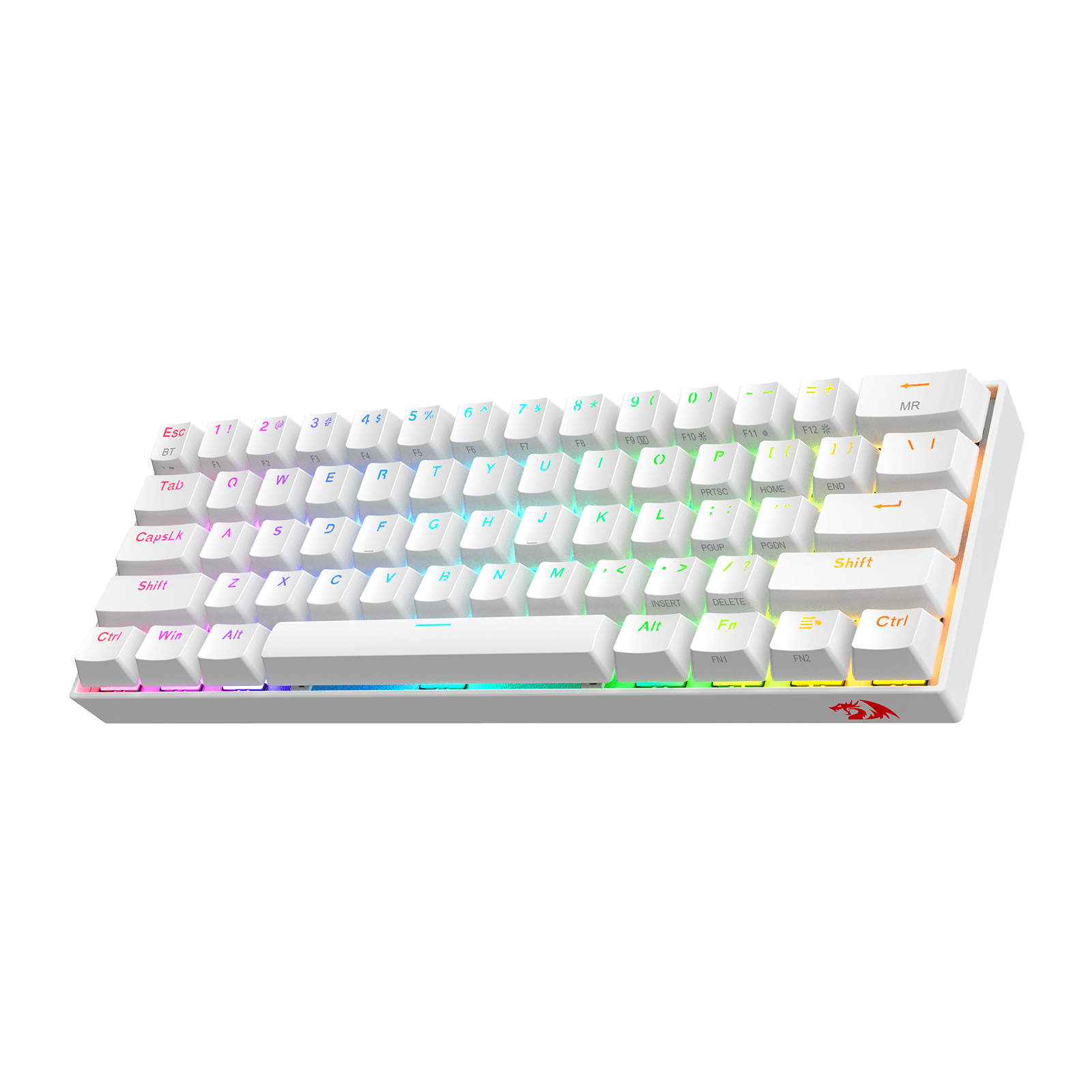Keyboard Mekanik Nirkabel RGB Kompak 60% Redragon K530 PRO Draconic, Keyboard Gaming Bluetooth 5.0 TKL 61 Tombol