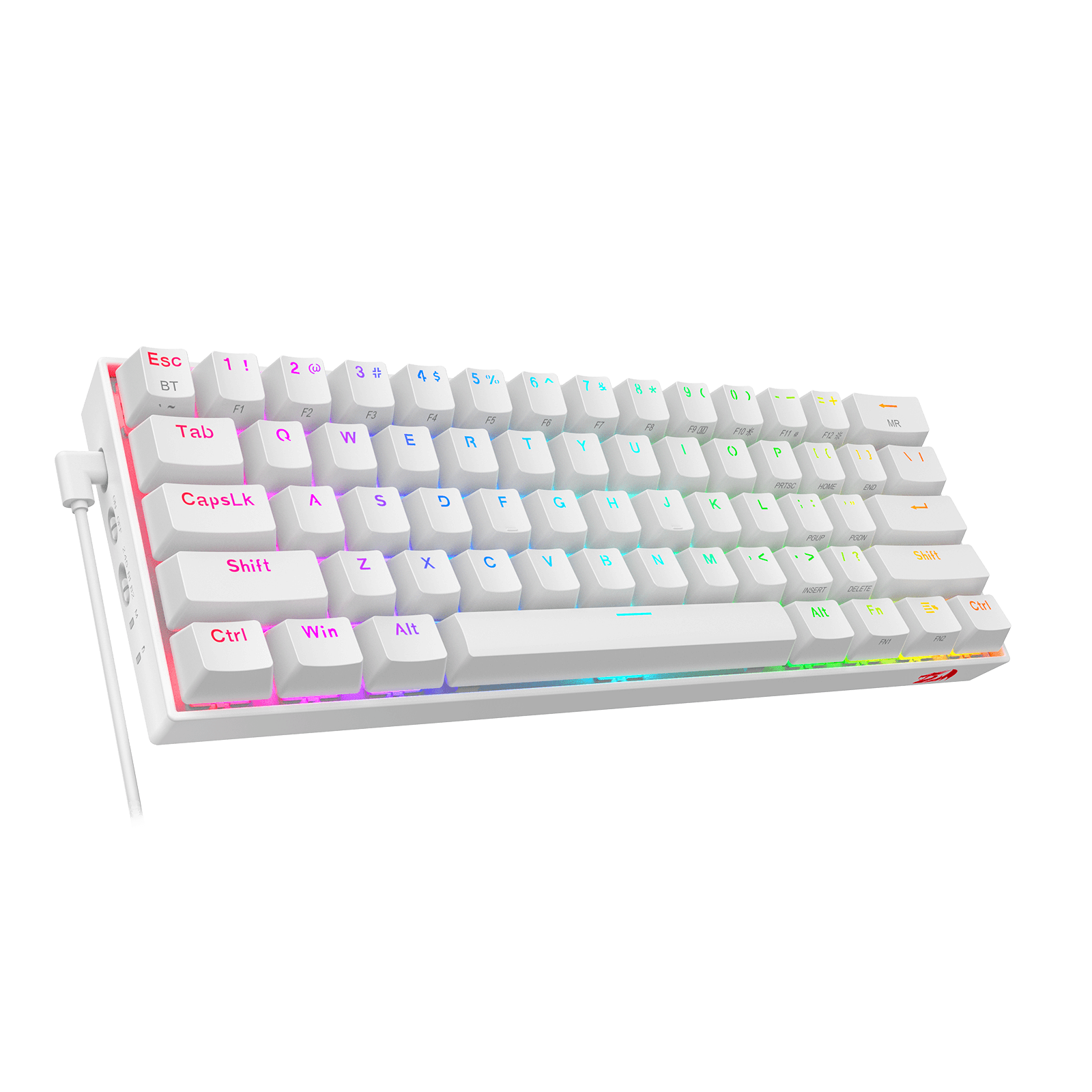 Keyboard Mekanik Nirkabel RGB Kompak 60% Redragon K530 PRO Draconic, Keyboard Gaming Bluetooth 5.0 TKL 61 Tombol