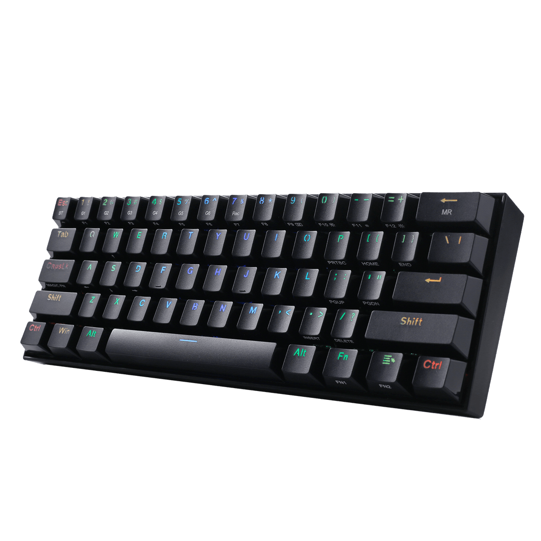 Redragon K530 PRO Draconic 60% Compact RGB Wireless Mechanical Keyboard, 61 Keys Tenkeyless Designed 5.0 Bluetooth Gaming Keyboard  and 16.8 Million RGB Lighting for PC, Tablet, Cell Phone
