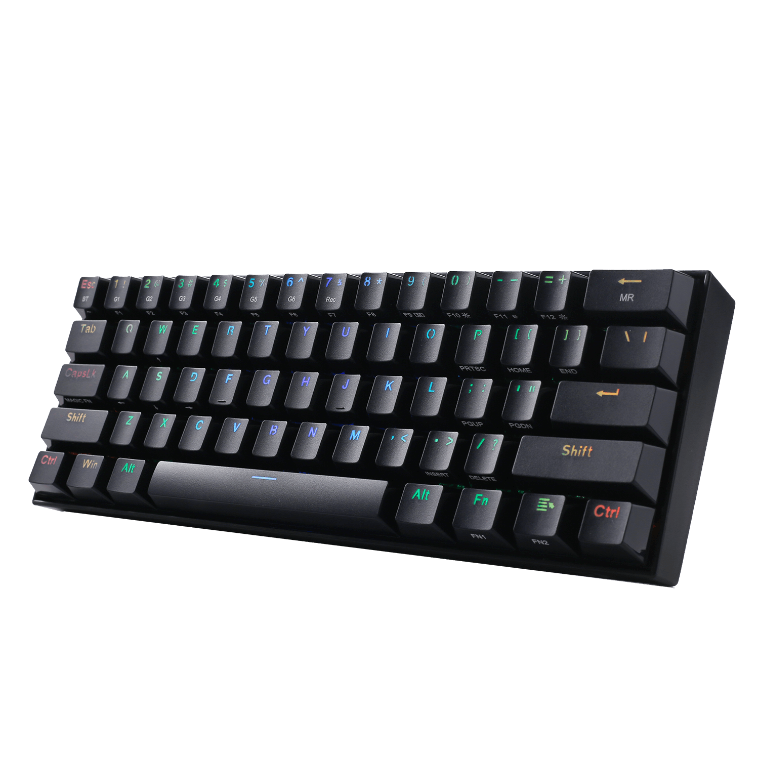 Redragon K530 PRO Draconic 60% Compact RGB Wireless Mechanical Keyboard, 61 Tombol Tenkeyless yang Dirancang untuk Gaming Keyboard Bluetooth 5.0 dan Pencahayaan RGB 16,8 Juta Warna untuk PC, Tablet, Ponsel