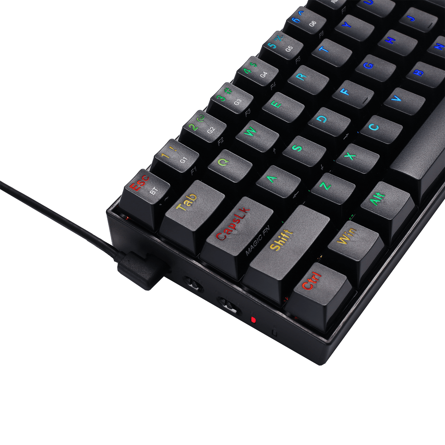 Redragon K530 PRO Draconic 60% Compact RGB Wireless Mechanical Keyboard, 61 Tombol Tenkeyless yang Dirancang untuk Gaming Keyboard Bluetooth 5.0 dan Pencahayaan RGB 16,8 Juta Warna untuk PC, Tablet, Ponsel