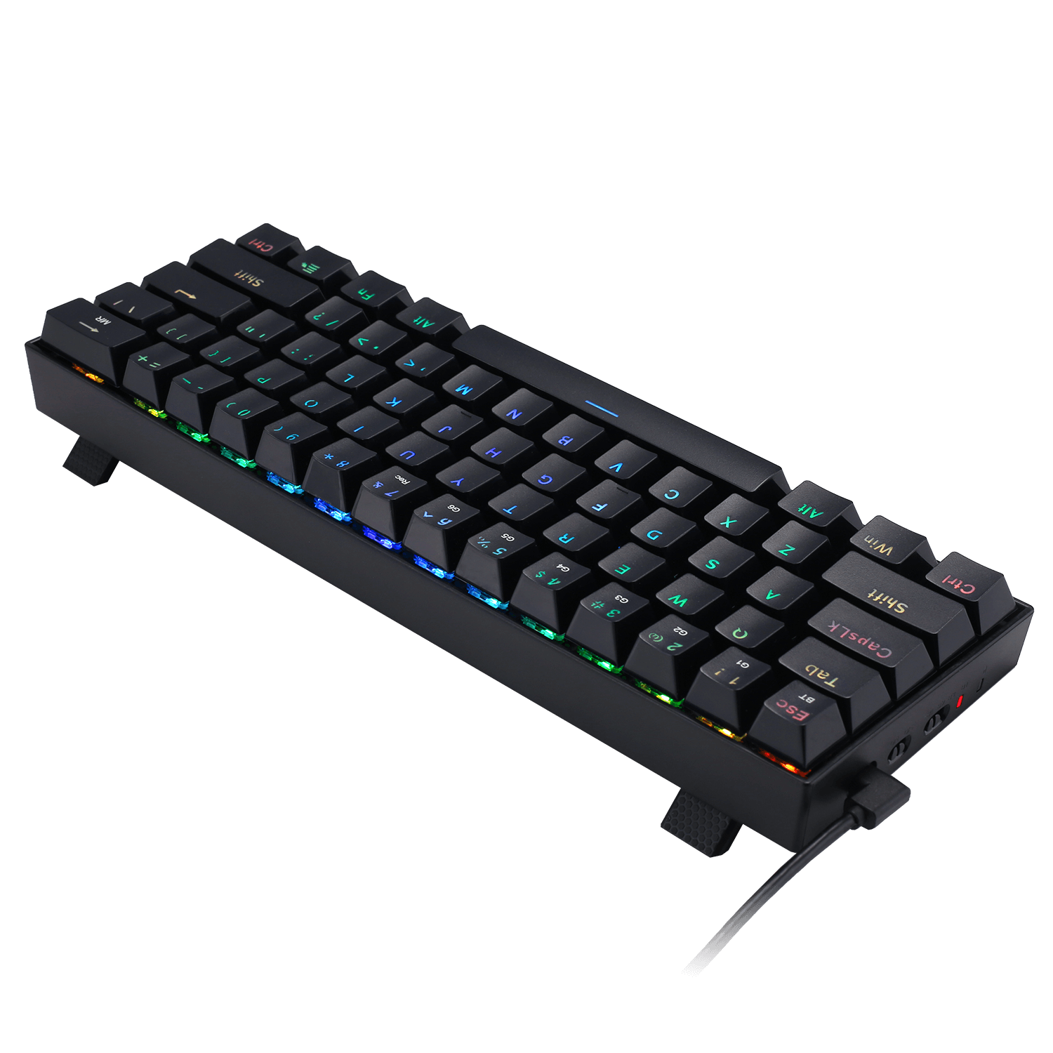 Redragon K530 PRO Draconic 60% Compact RGB Wireless Mechanical Keyboard, 61 Tombol Tenkeyless yang Dirancang untuk Gaming Keyboard Bluetooth 5.0 dan Pencahayaan RGB 16,8 Juta Warna untuk PC, Tablet, Ponsel