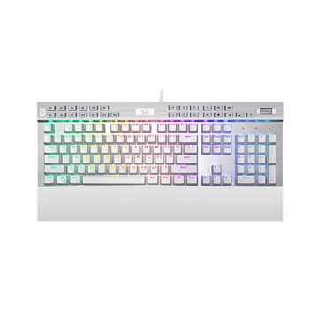 Redragon K550 RGB Gaming Keyboard, 104 Keys + 12 Macro G Keys Wired Mechanical Keyboard w/Aluminum Top Plate, Custom Clicky Purple Switch, Extra USB Port & Wrist Rest