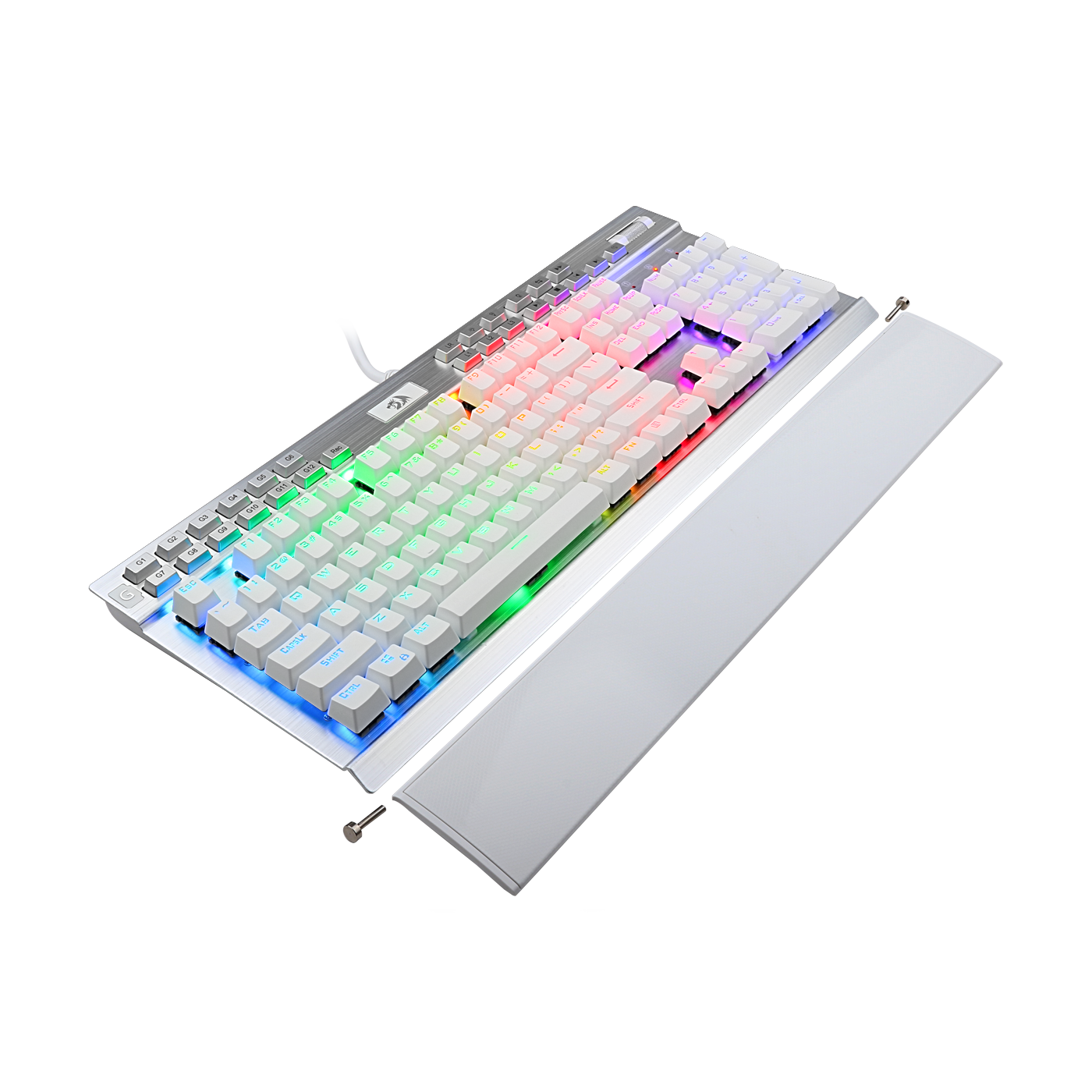 Redragon K550W RGB Yama 131 Key RGB LED Illuminated Backlit White Mechanical Keyboard