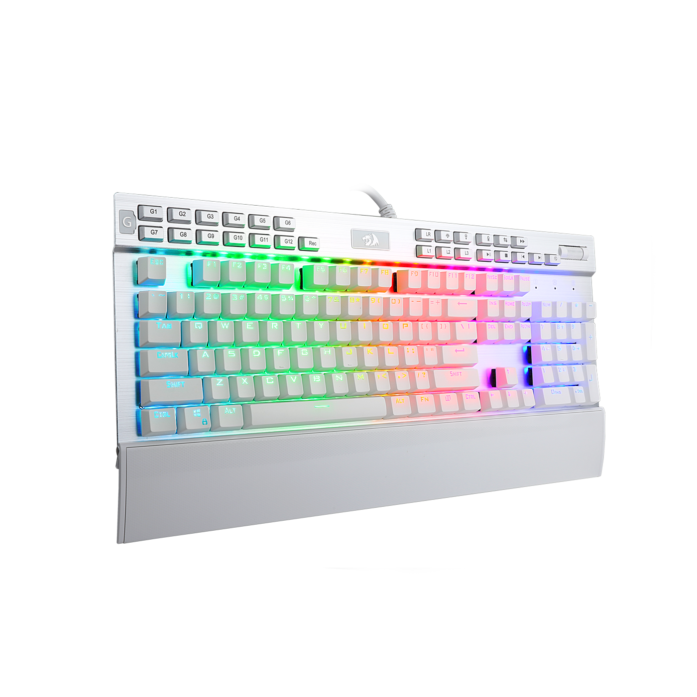 Redragon K550W RGB Yama 131 Key RGB LED Illuminated Backlit White Mechanical Keyboard