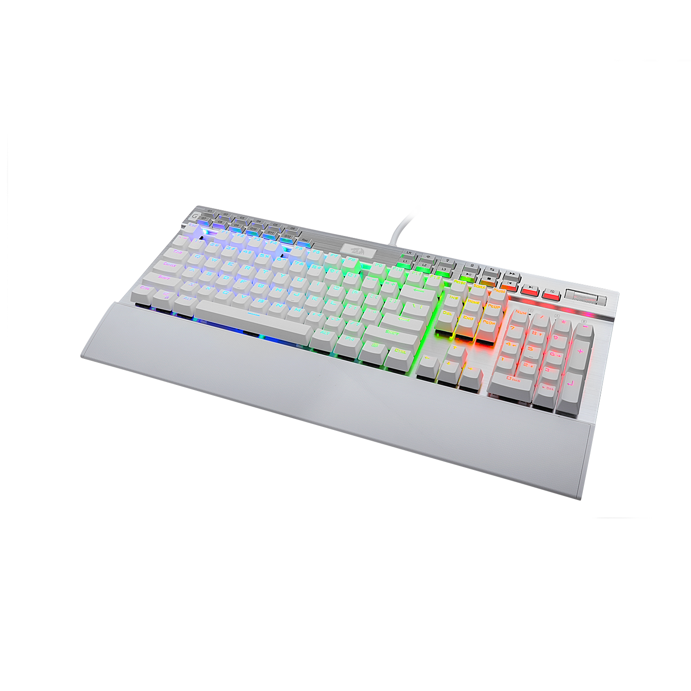 Redragon K550W RGB Yama 131 Key RGB LED Illuminated Backlit White Mechanical Keyboard