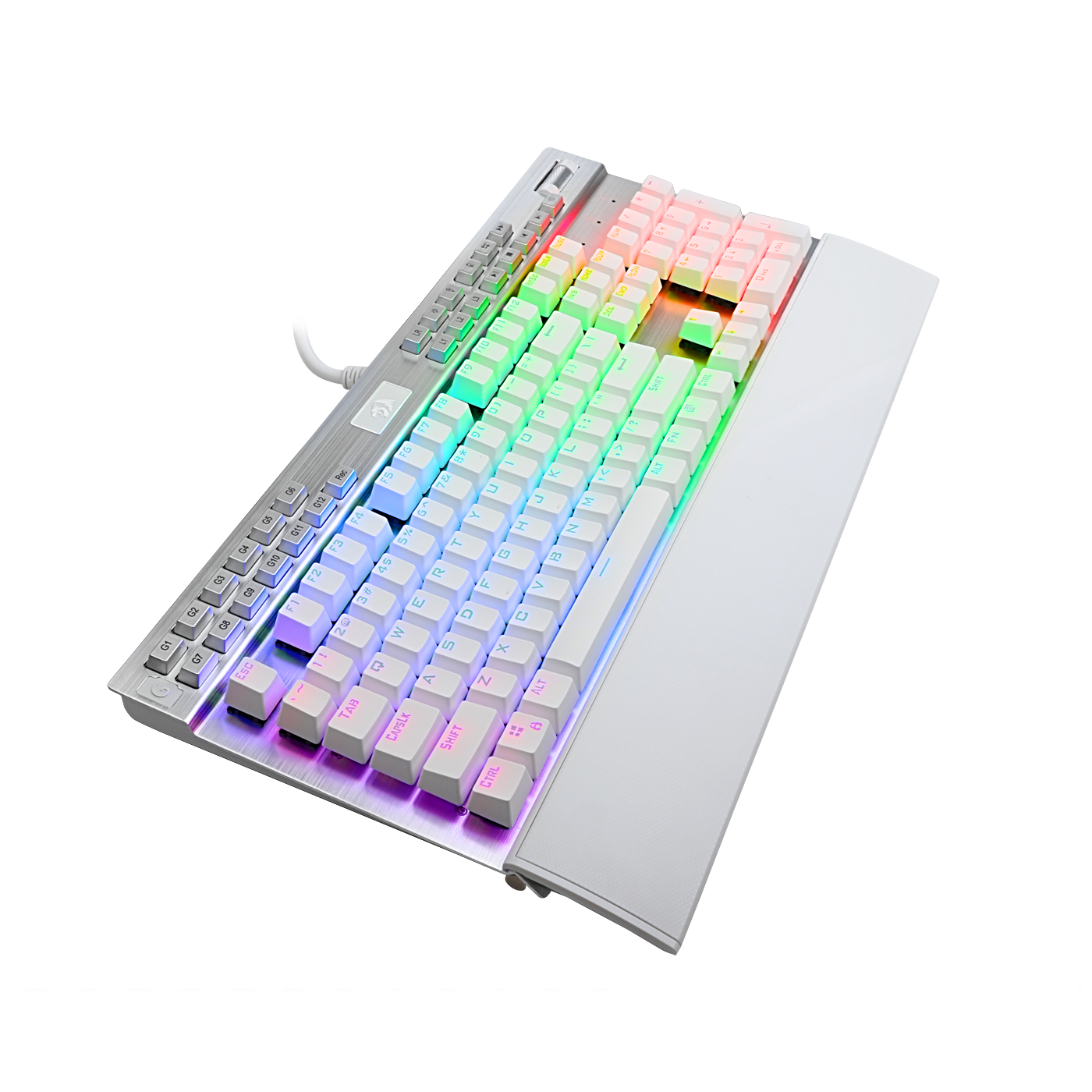Redragon K550W RGB Yama 131 Key RGB LED Illuminated Backlit White Mechanical Keyboard