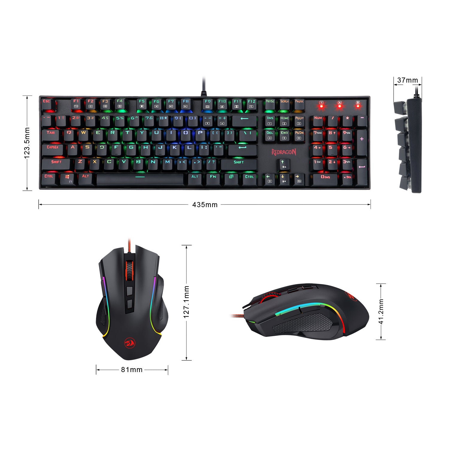 Redragon K551RGB-BA Mechanical Gaming Keyboard & M607 Gaming Mouse Combo
