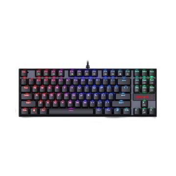 Redragon K552 KUMARA 87 Tombol LED RGB Backlit Keyboard Mekanik Teriluminasi dengan Sakelar Biru untuk PC Gaming Desain Kompak ABS-Logam