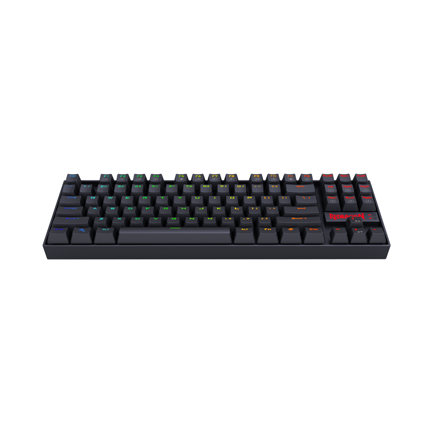 Redragon K552 KUMARA 87 Tombol LED RGB Backlit Keyboard Mekanik Teriluminasi dengan Sakelar Biru untuk PC Gaming Desain Kompak ABS-Logam