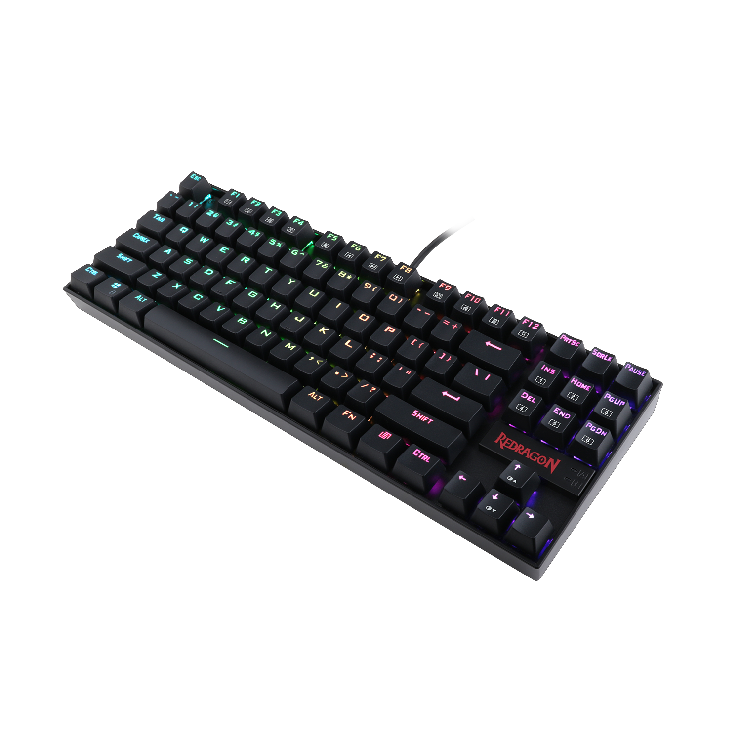 Redragon K552 KUMARA 87 Tombol LED RGB Backlit Keyboard Mekanik Teriluminasi dengan Sakelar Biru untuk PC Gaming Desain Kompak ABS-Logam