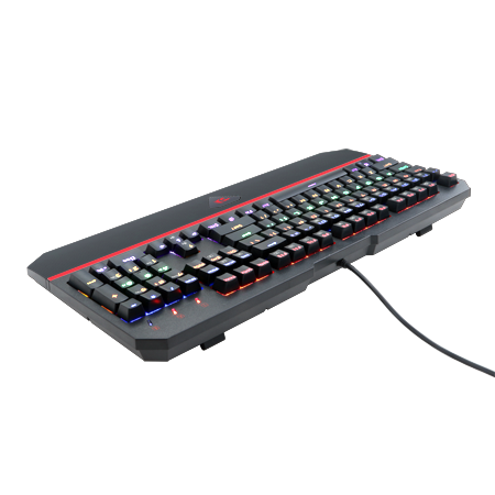 Redragon® K558 ANALA Rainbow Mechanische Gaming Tastatur QWERTY mit Beleuchtung, auswechselbaren Tasten, 104 Tasten mit USB Kabel für PC Laptop