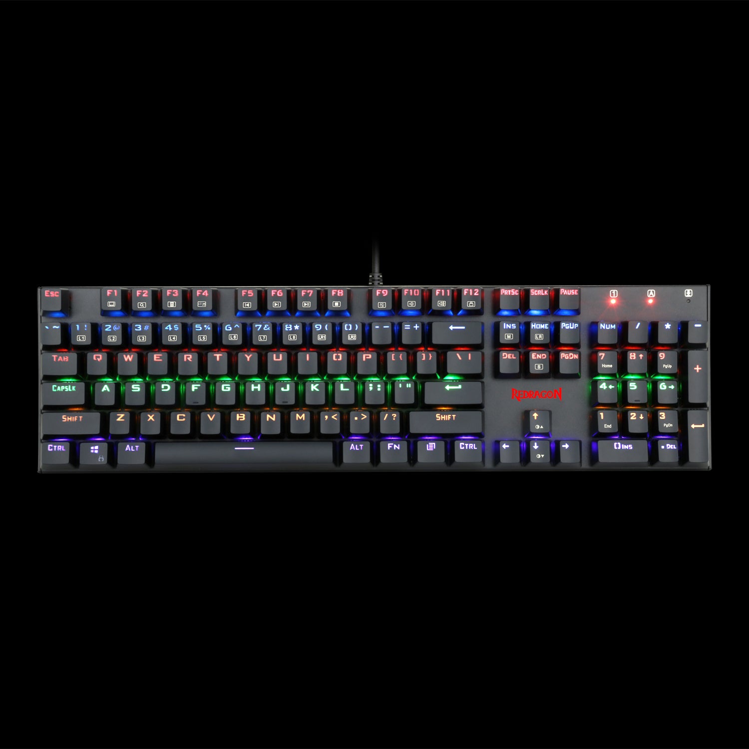 Keyboard Gaming Mekanis REDRAGON K565R RUDRA Lampu Latar Pelangi