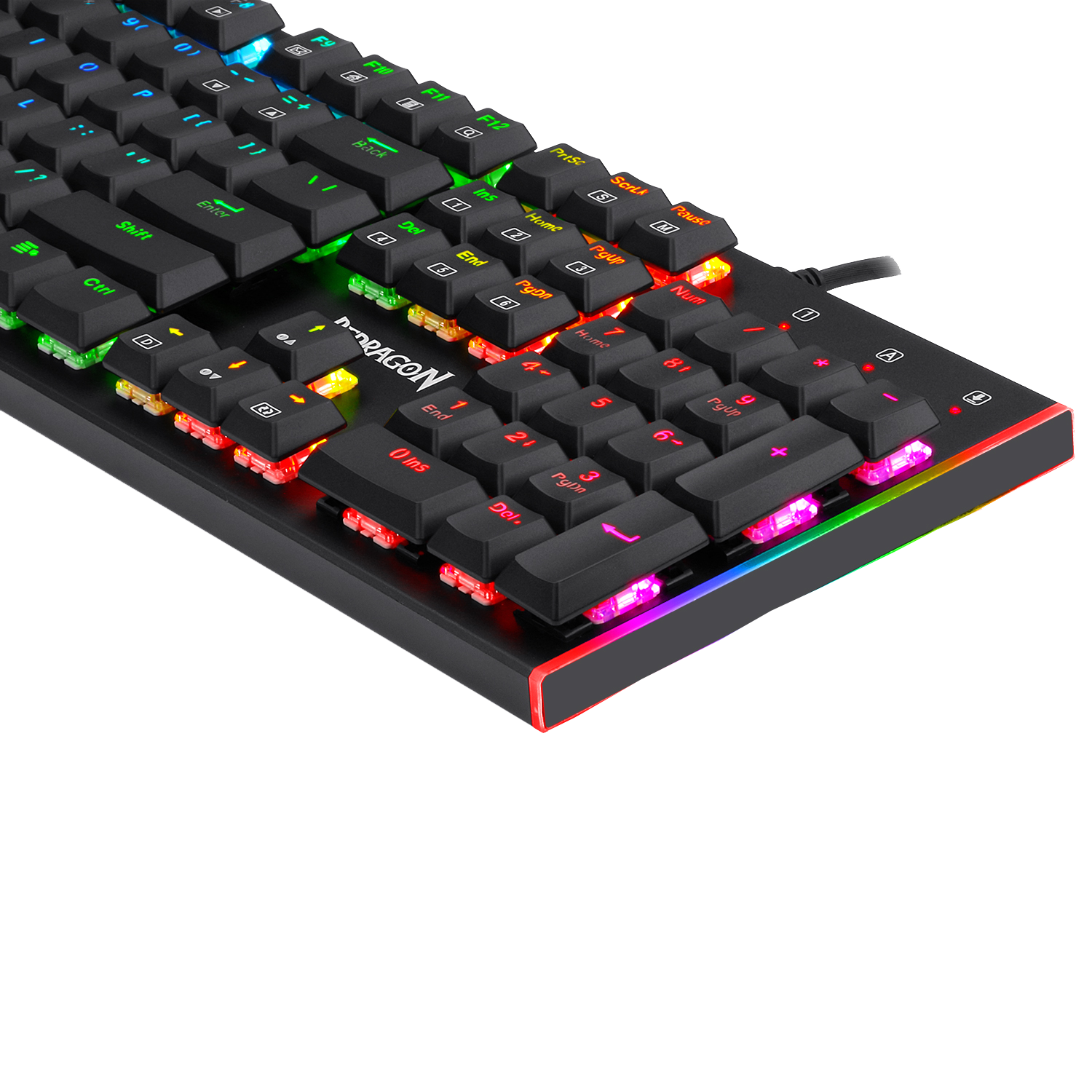 Redragon K591 Parvati RGB Backlit Low Profile Wired Mechanical Gaming Keyboard, Extra-Thin & Light, 104 Keys Anti-ghosting, Linear & Quiet Red Switch