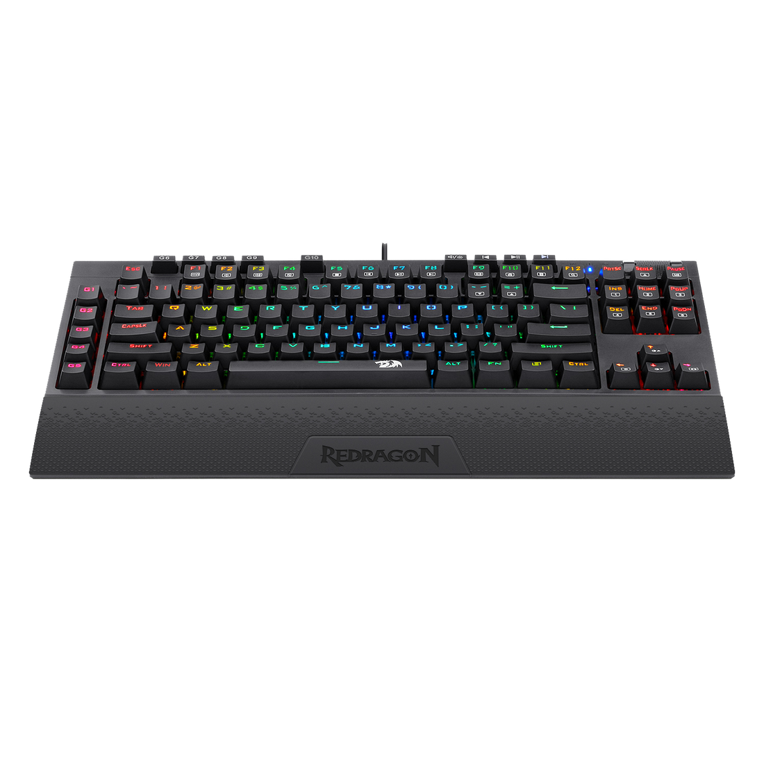 Redragon K596 VISHNU 3 Modes RGB Mechanical Gaming Keyboard, 87 Keys TKL Compact Keyboard with 2400 mAh Battery, 10 Onboard Macro Keys &  Wrist Rest, 10H Play Time, Red Switches