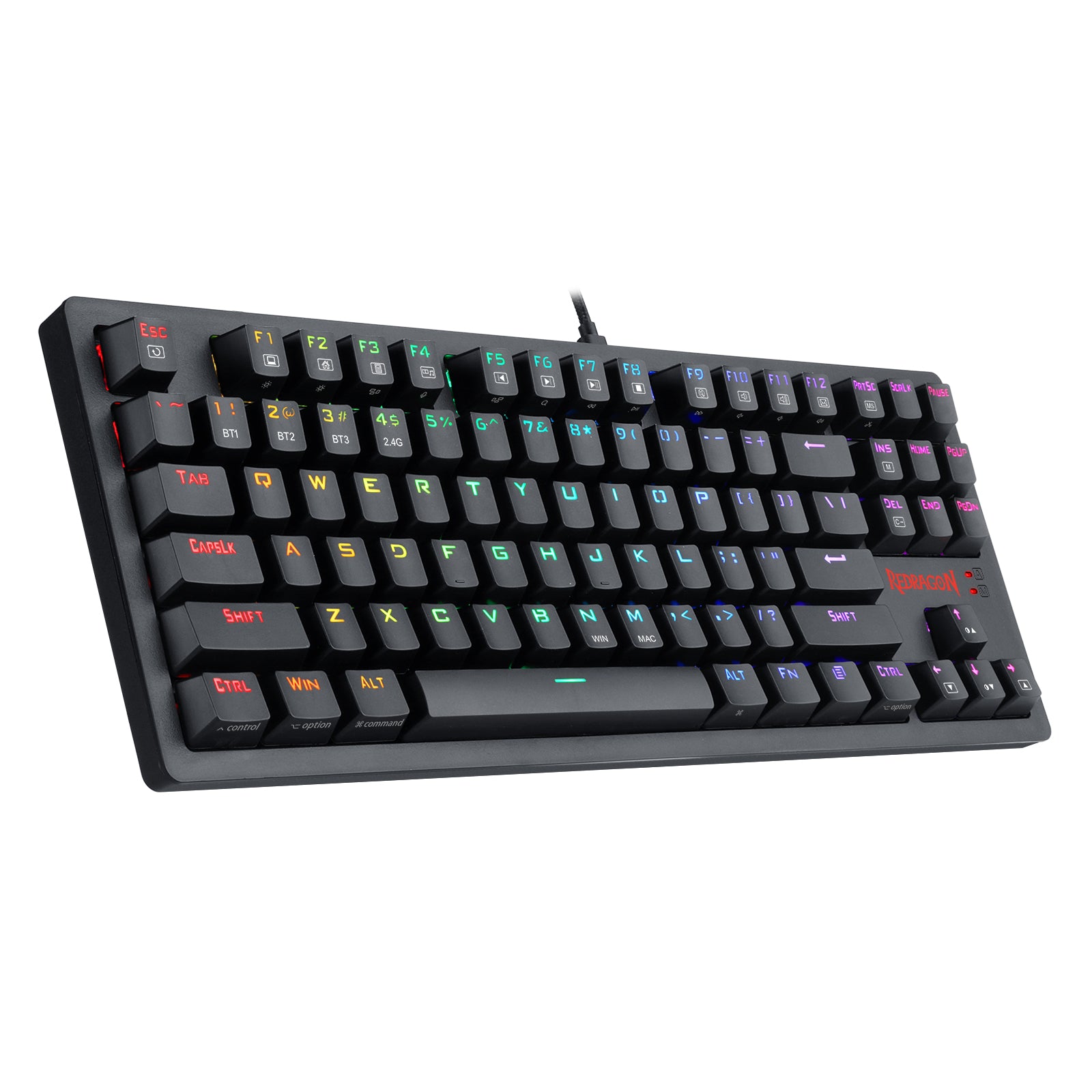 Redragon K598P-KBS-M RGB LED Backlit Mechanical Gaming Keyboard Support PC, laptop, smartphone and tablet device.