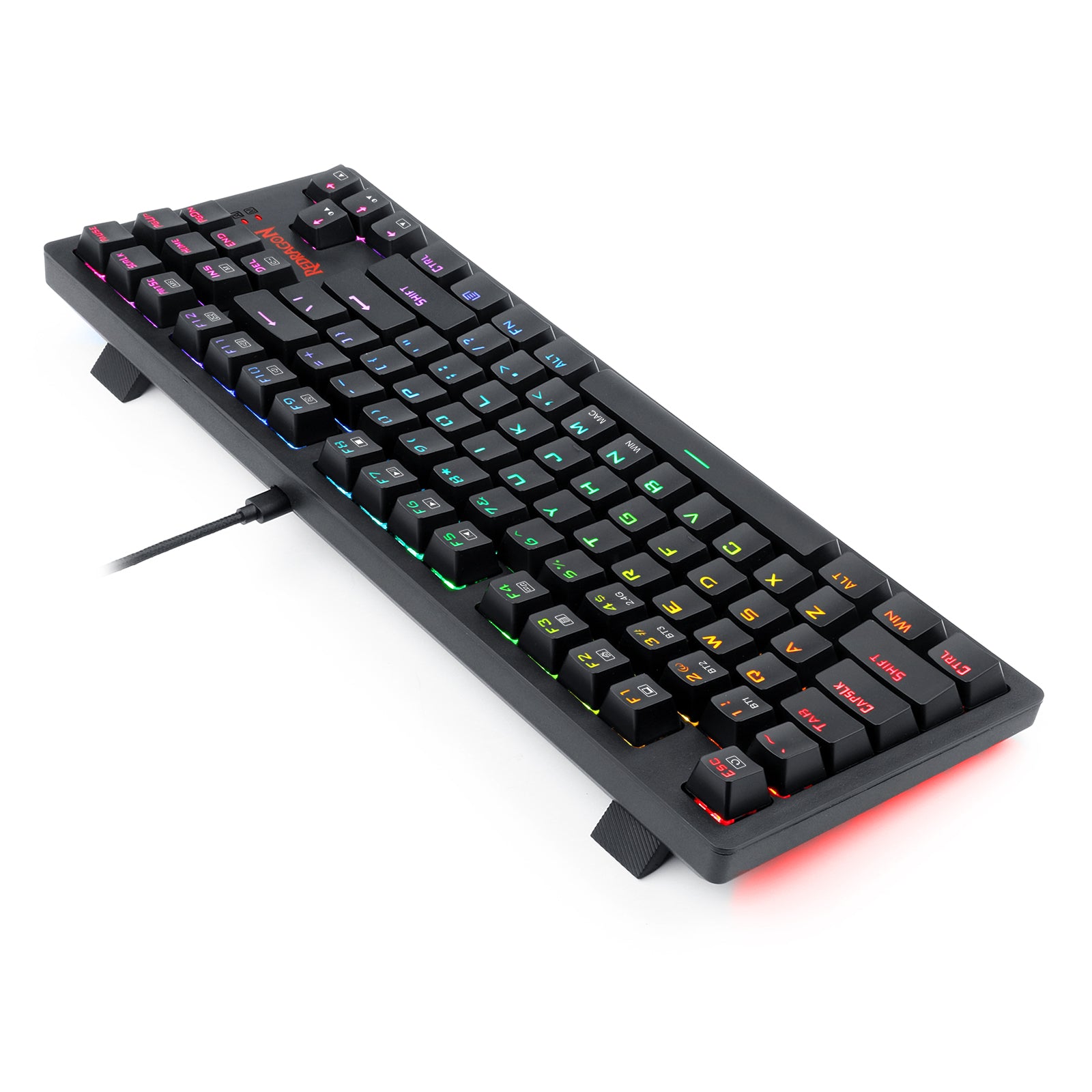 Redragon K598P-KBS-M RGB LED Backlit Mechanical Gaming Keyboard Support PC, laptop, smartphone and tablet device.