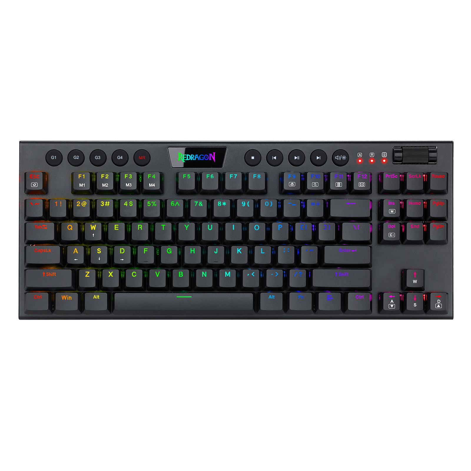 Redragon K622 Horus TKL RGB Mechanical Keyboard, Ultra-Thin Designed Wired Gaming Keyboard w/Low Profile Keycaps, Dedicated Media Control & Linear Red Switch, Pro Software Supported