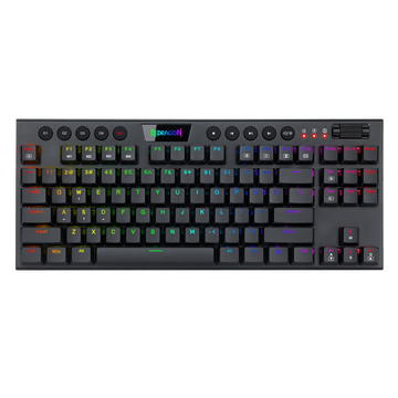 Redragon K622 Horus TKL RGB Mechanical Keyboard, Ultra-Thin Designed Wired Gaming Keyboard w/Low Profile Keycaps, Dedicated Media Control & Linear Red Switch, Pro Software Supported