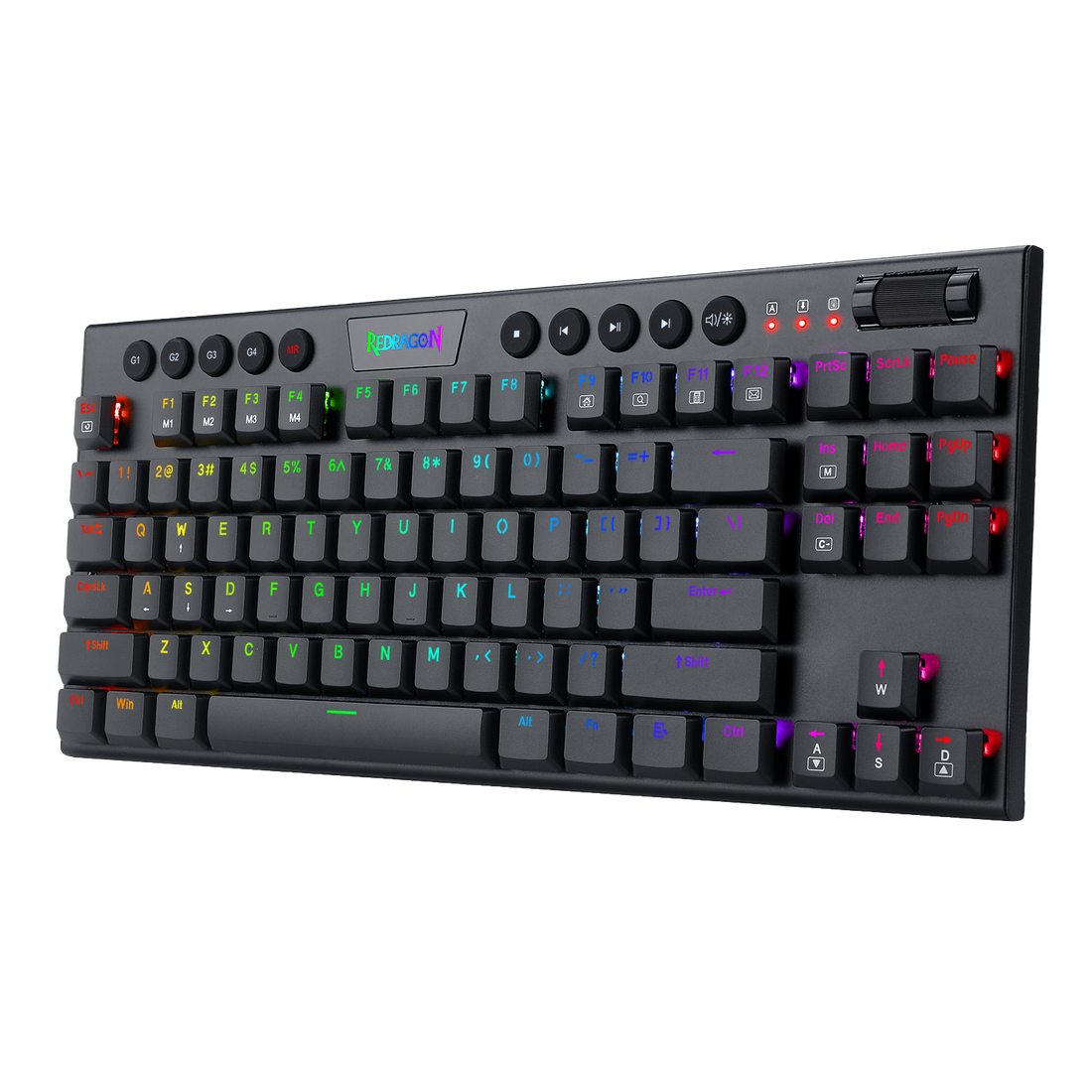 Redragon K622 Horus TKL RGB Mechanical Keyboard, Ultra-Thin Designed Wired Gaming Keyboard w/Low Profile Keycaps, Dedicated Media Control & Linear Red Switch, Pro Software Supported