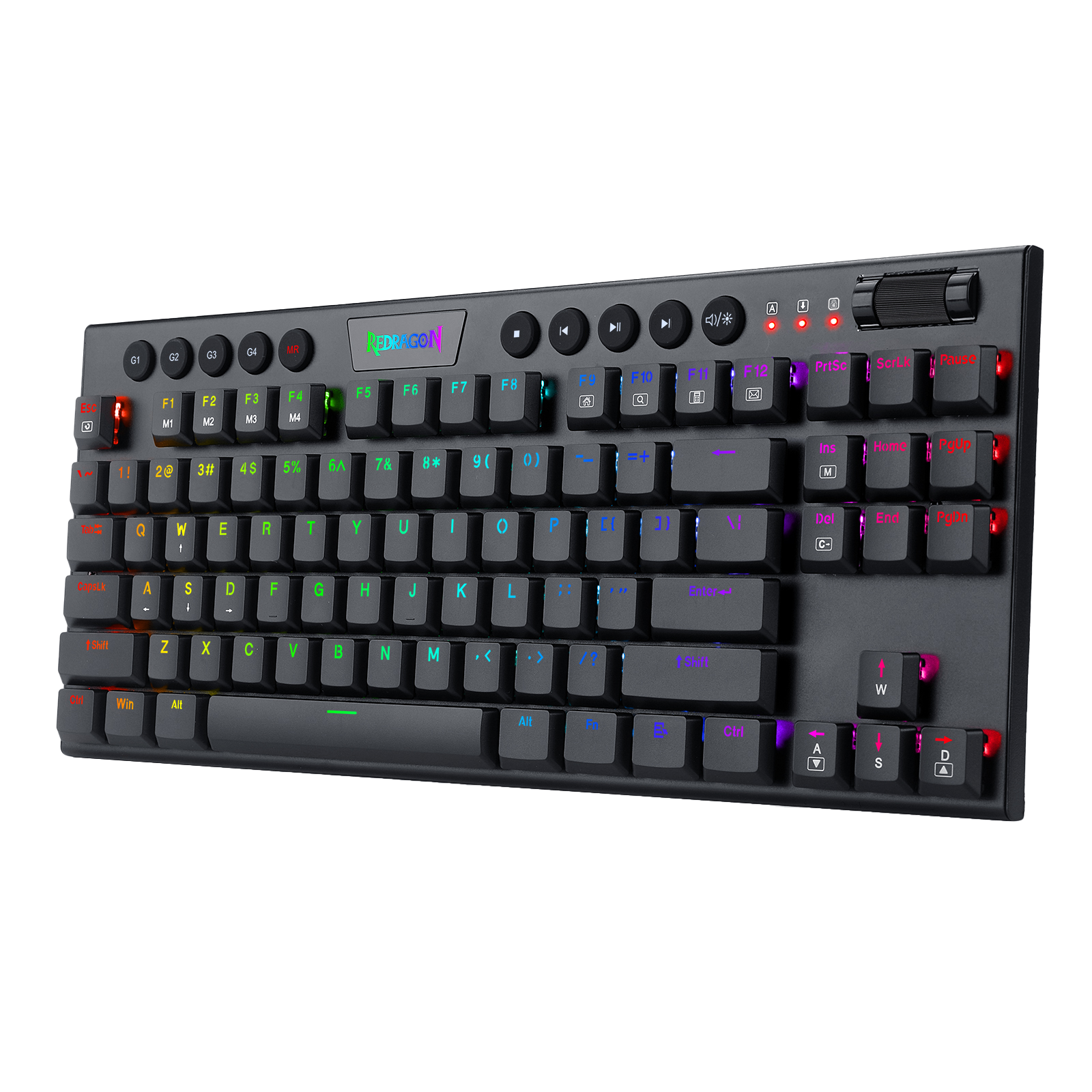 Redragon K622 Horus TKL RGB Mechanical Keyboard, Ultra-Thin Designed Wired Gaming Keyboard w/Low Profile Keycaps, Dedicated Media Control & Linear Red Switch, Pro Software Supported