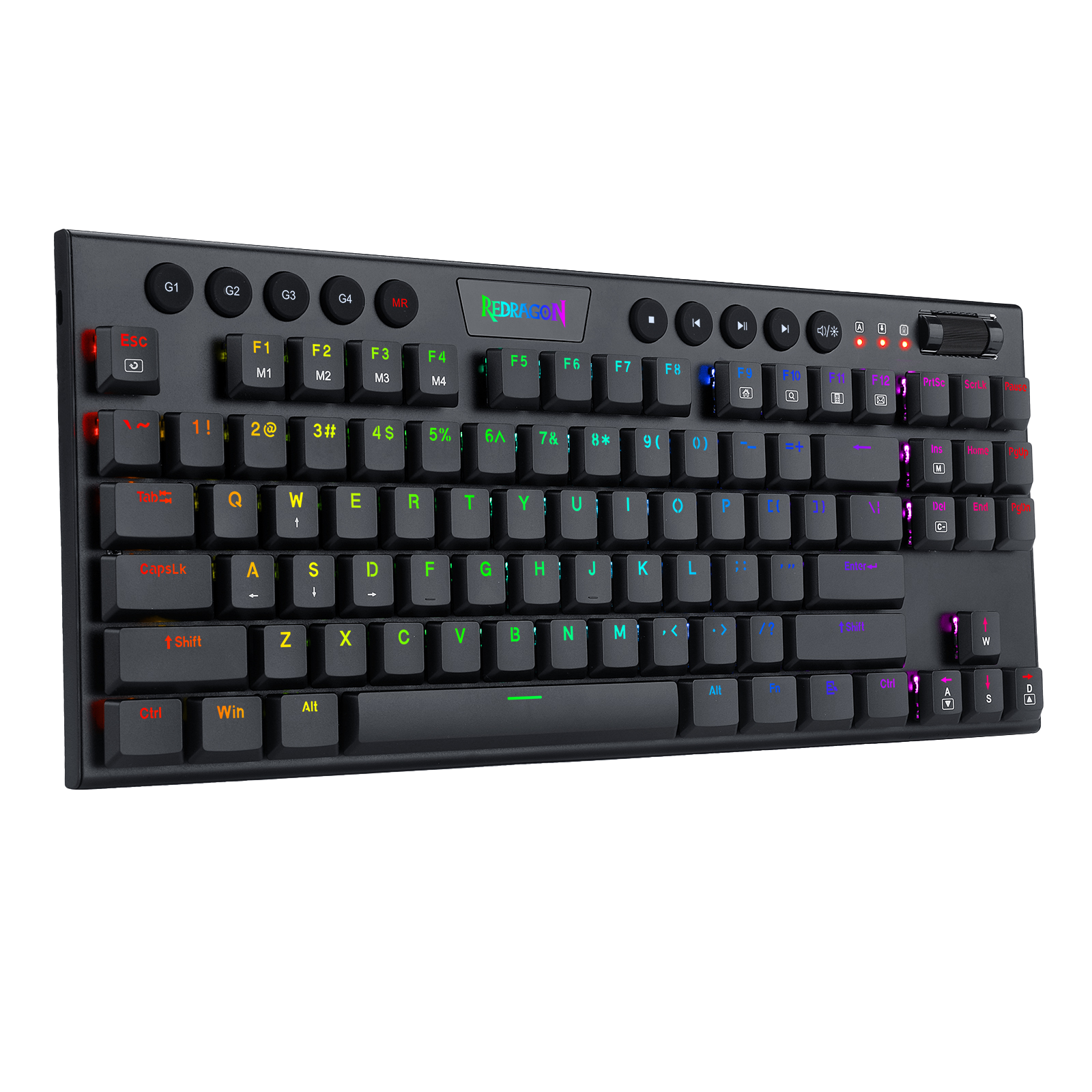 Redragon K622 Horus TKL RGB Mechanical Keyboard, Ultra-Thin Designed Wired Gaming Keyboard w/Low Profile Keycaps, Dedicated Media Control & Linear Red Switch, Pro Software Supported