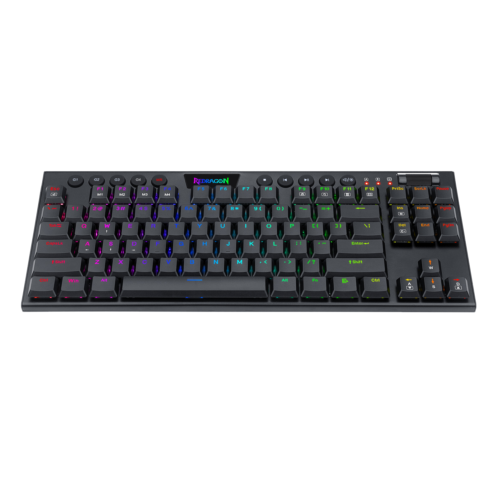 Redragon K622 Horus TKL RGB Mechanical Keyboard, Ultra-Thin Designed Wired Gaming Keyboard w/Low Profile Keycaps, Dedicated Media Control & Linear Red Switch, Pro Software Supported