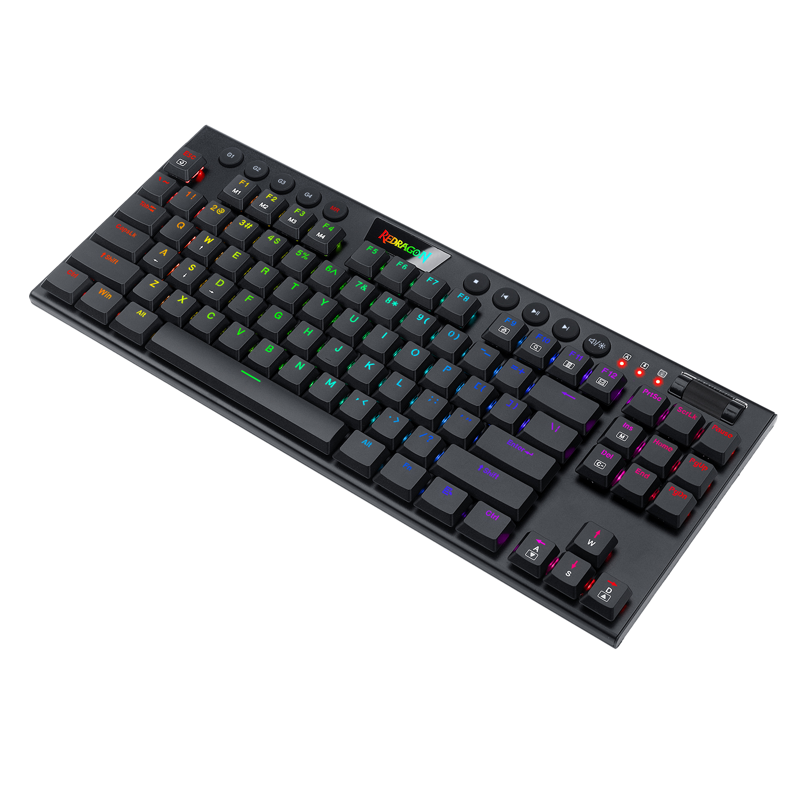 Redragon K622 Horus TKL RGB Mechanical Keyboard, Ultra-Thin Designed Wired Gaming Keyboard w/Low Profile Keycaps, Dedicated Media Control & Linear Red Switch, Pro Software Supported