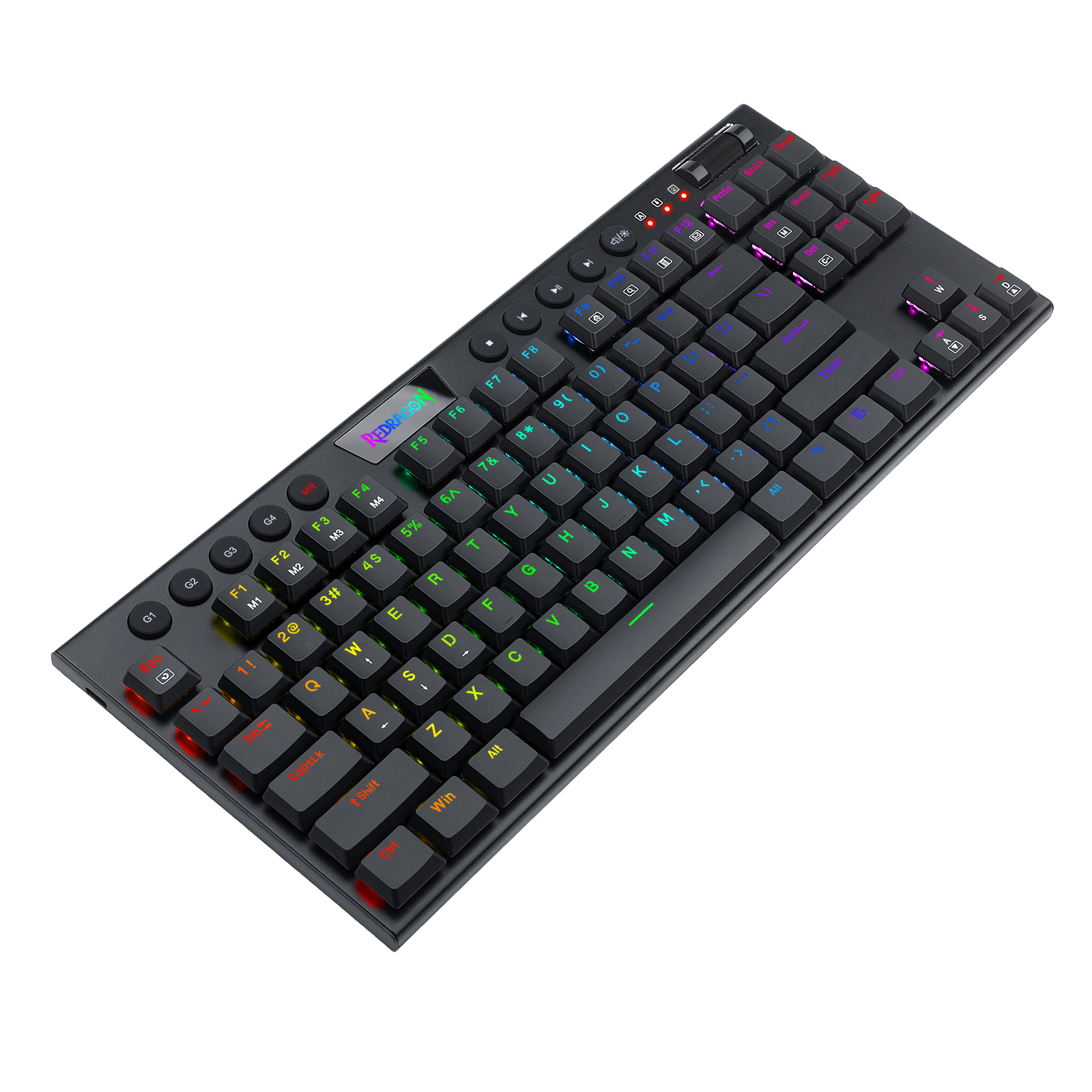 Redragon K622 Horus TKL RGB Mechanical Keyboard, Ultra-Thin Designed Wired Gaming Keyboard w/Low Profile Keycaps, Dedicated Media Control & Linear Red Switch, Pro Software Supported