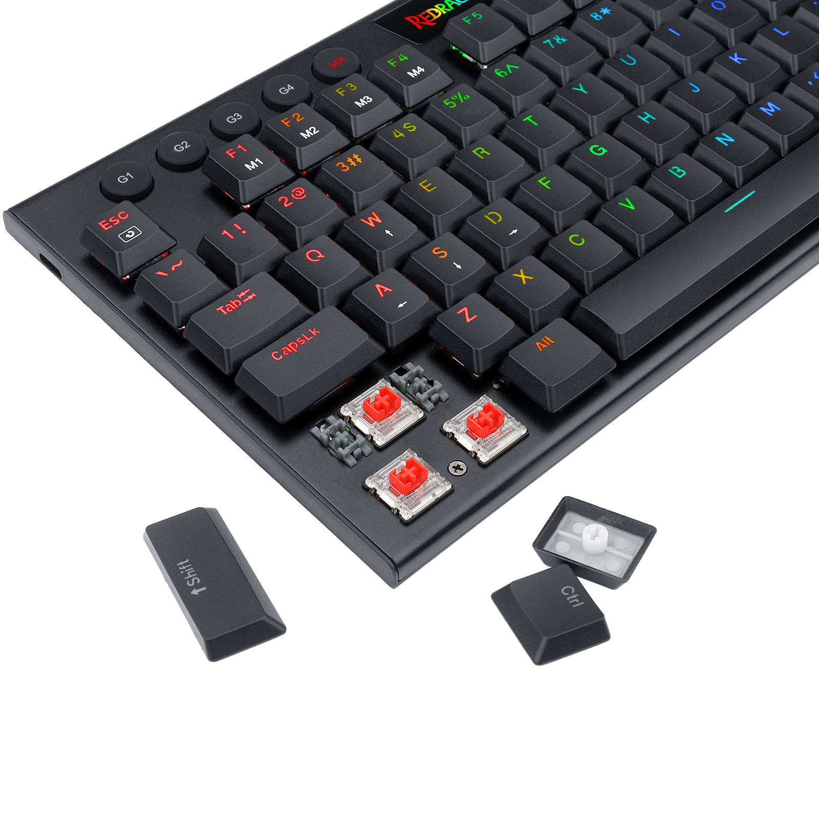 Redragon K622 Horus TKL RGB Mechanical Keyboard, Ultra-Thin Designed Wired Gaming Keyboard w/Low Profile Keycaps, Dedicated Media Control & Linear Red Switch, Pro Software Supported