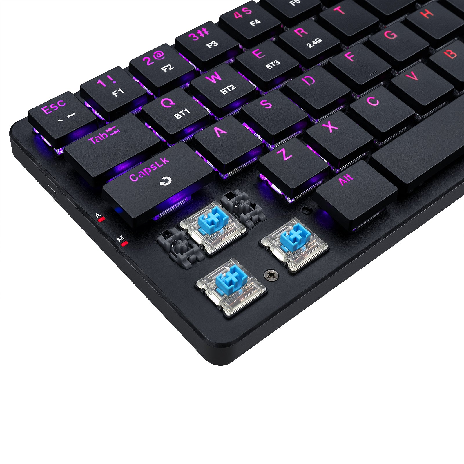 Redragon K624P-KBS 2.4G/Bluetooth/Berkabel 63 tombol Keyboard mekanis profil rendah