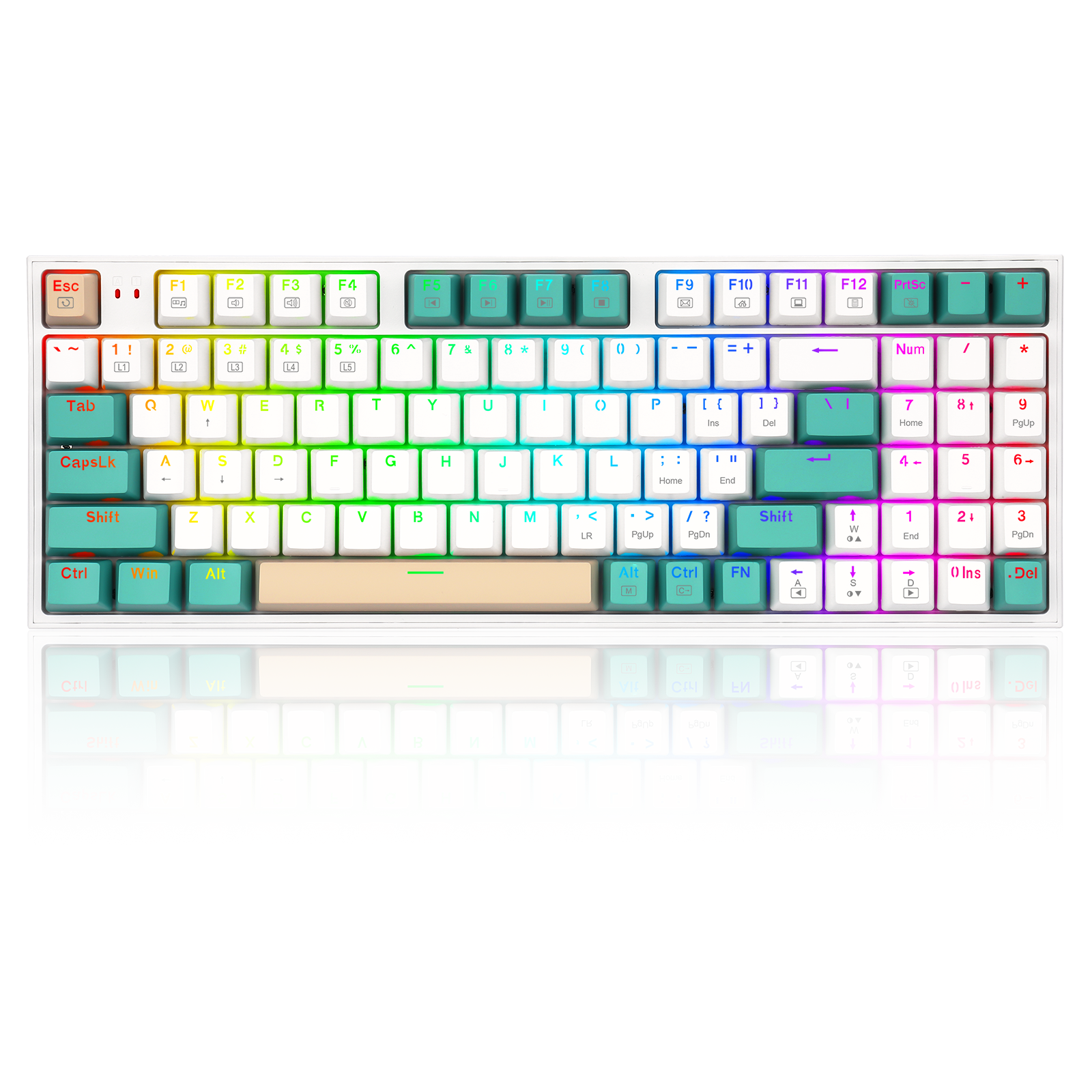 Redragon K643WGC-RGB-PRO 94 tombol Keyboard Gaming Mekanik Tiga Mode Bluetooth+2.4G+Kabel